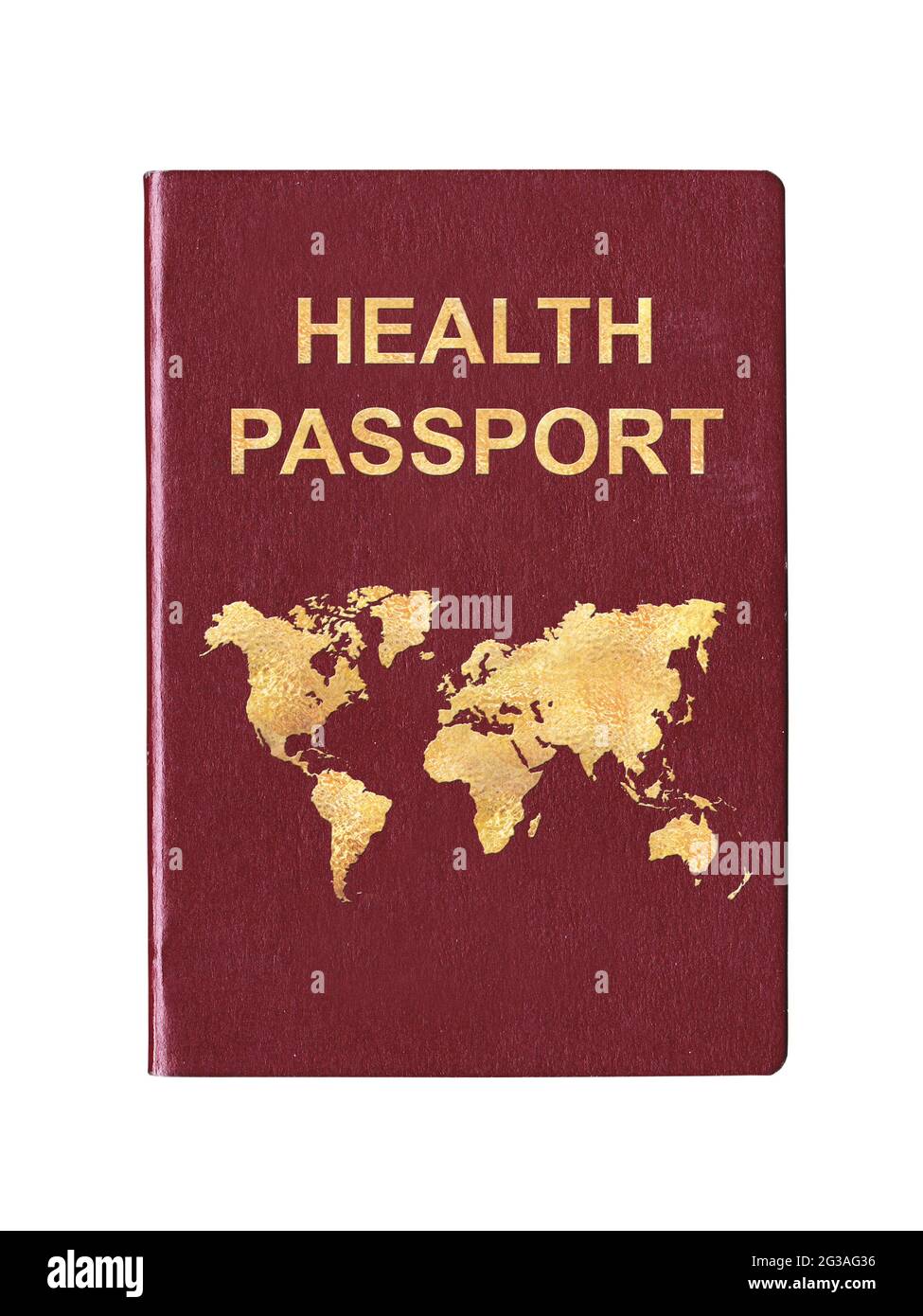Illustrazione di un passaporto sanitario, un pass di viaggio per il concetto di viaggiatori vaccinati Foto Stock