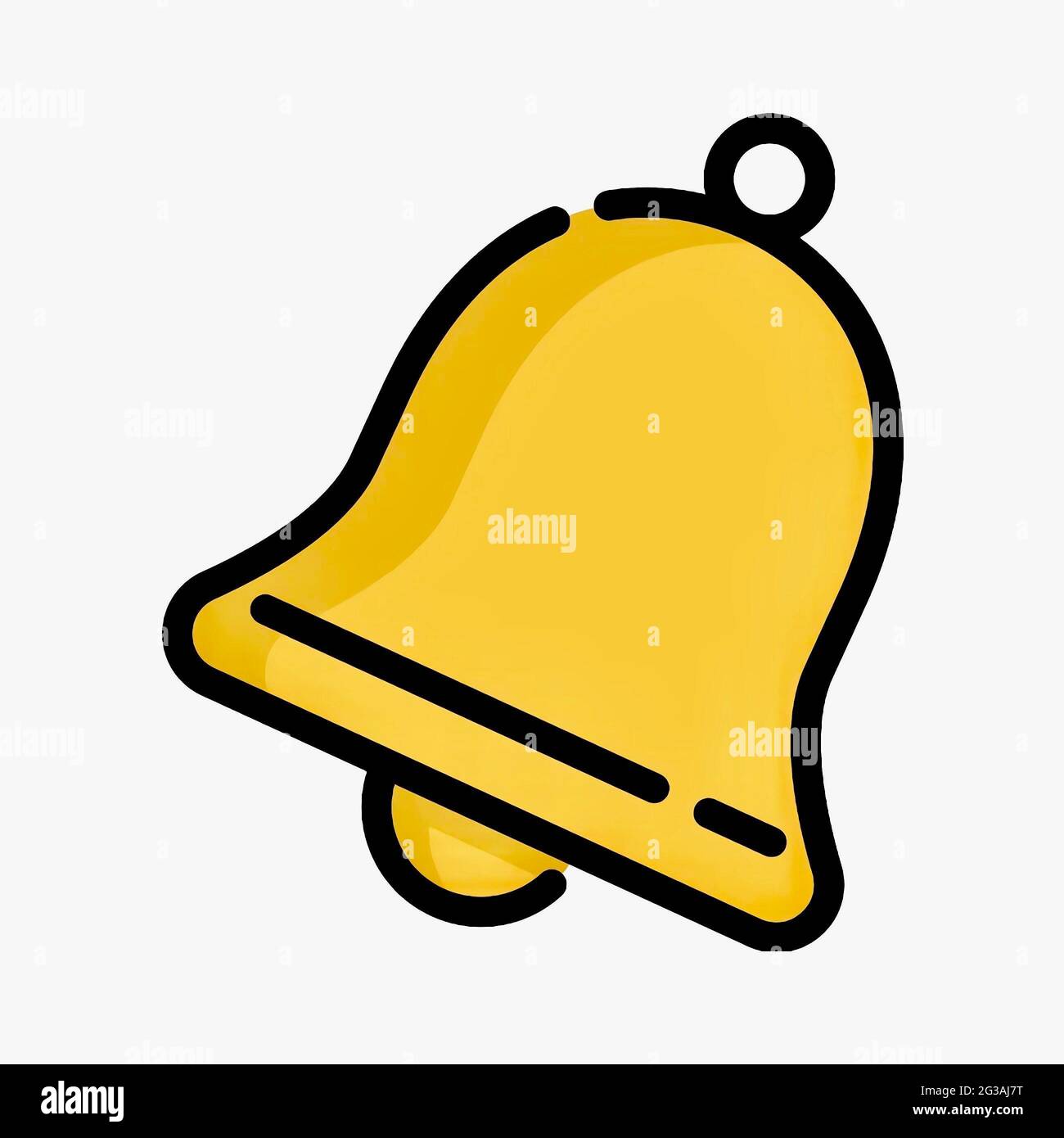 Icona a forma di campanello in stile cartoon isolata su sfondo bianco Foto Stock