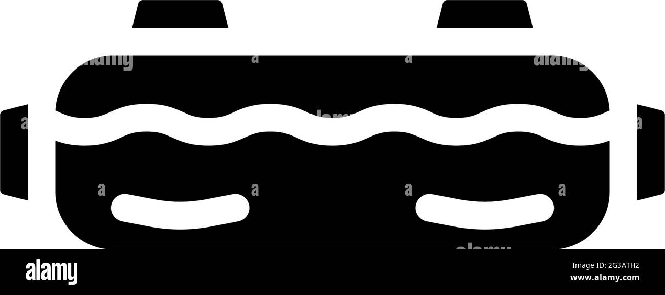 aqua bag palestra attrezzature glifo icona illustrazione vettoriale Illustrazione Vettoriale