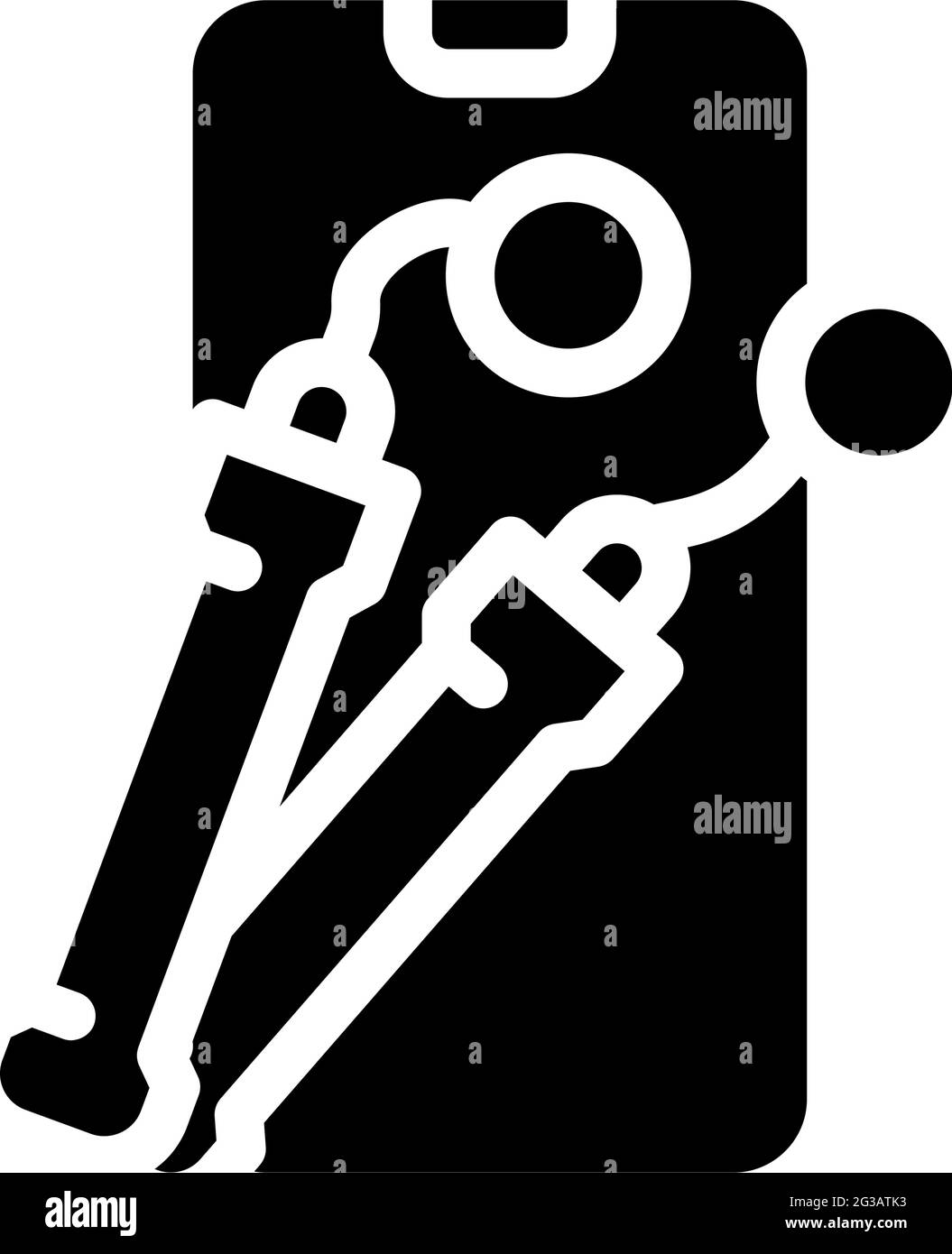 illustrazione vettoriale dell'icona glifo del dispositivo di gym della corda di salto elettronico Illustrazione Vettoriale