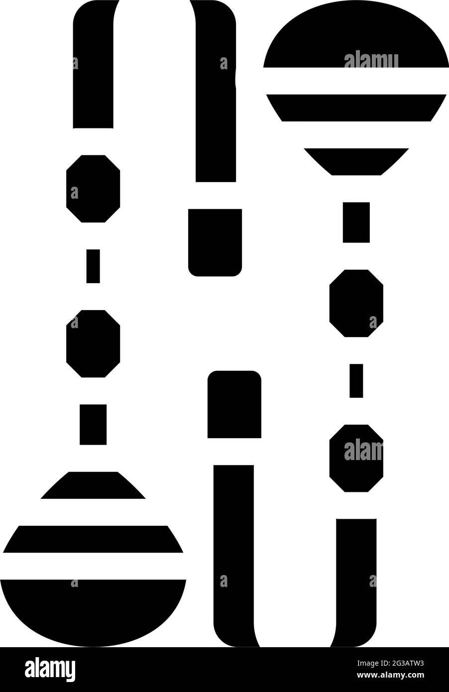 trx cerniere attrezzature da palestra glyph icona illustrazione vettoriale Illustrazione Vettoriale