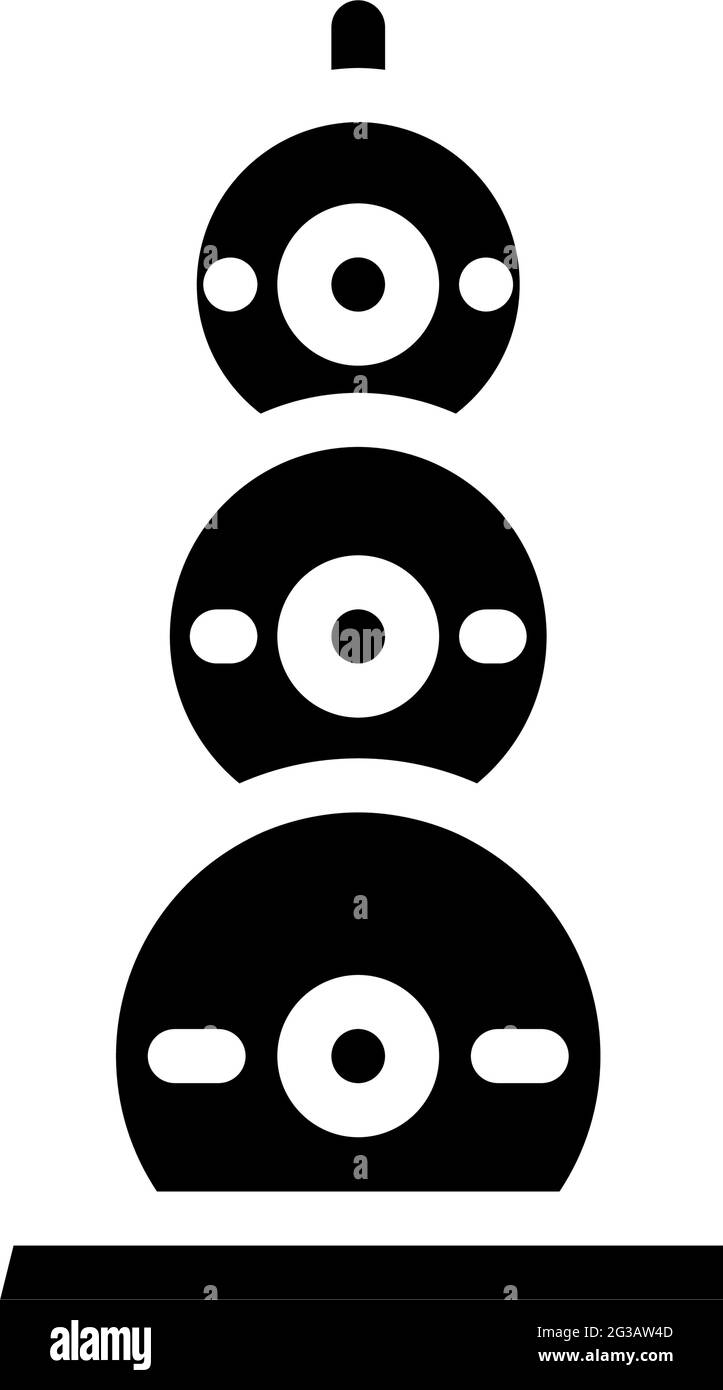 set di piastre di peso attrezzature da palestra icona glyph illustrazione vettoriale Illustrazione Vettoriale