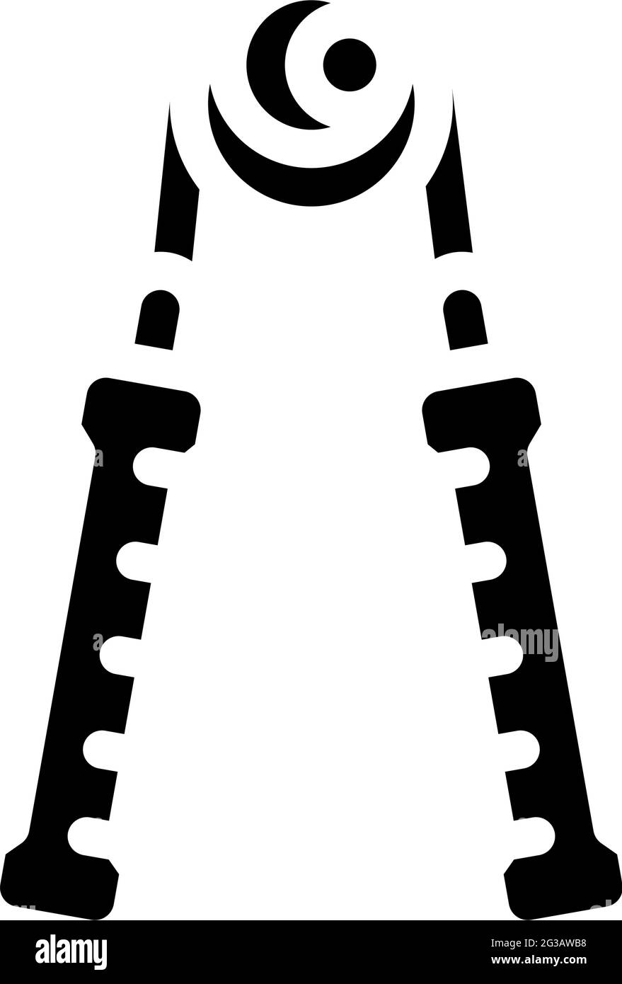 saltando corda gym strumento glyph icona illustrazione vettore Illustrazione Vettoriale