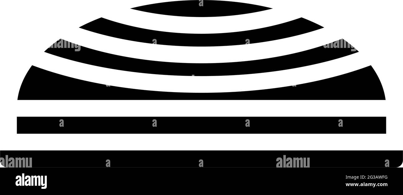 equilibratura emisfero palestra attrezzature glifo icona illustrazione vettoriale Illustrazione Vettoriale
