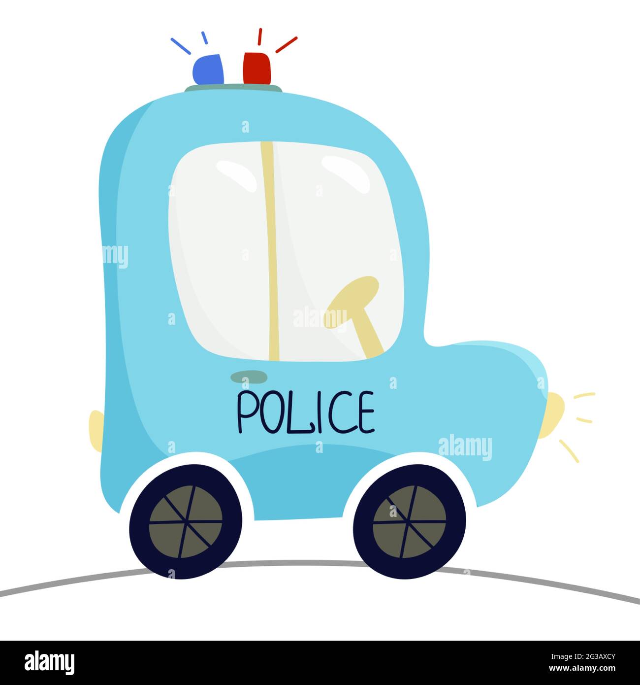 Macchina della polizia. Trasporto della polizia. Illustrazione vettoriale. Illustrazione Vettoriale