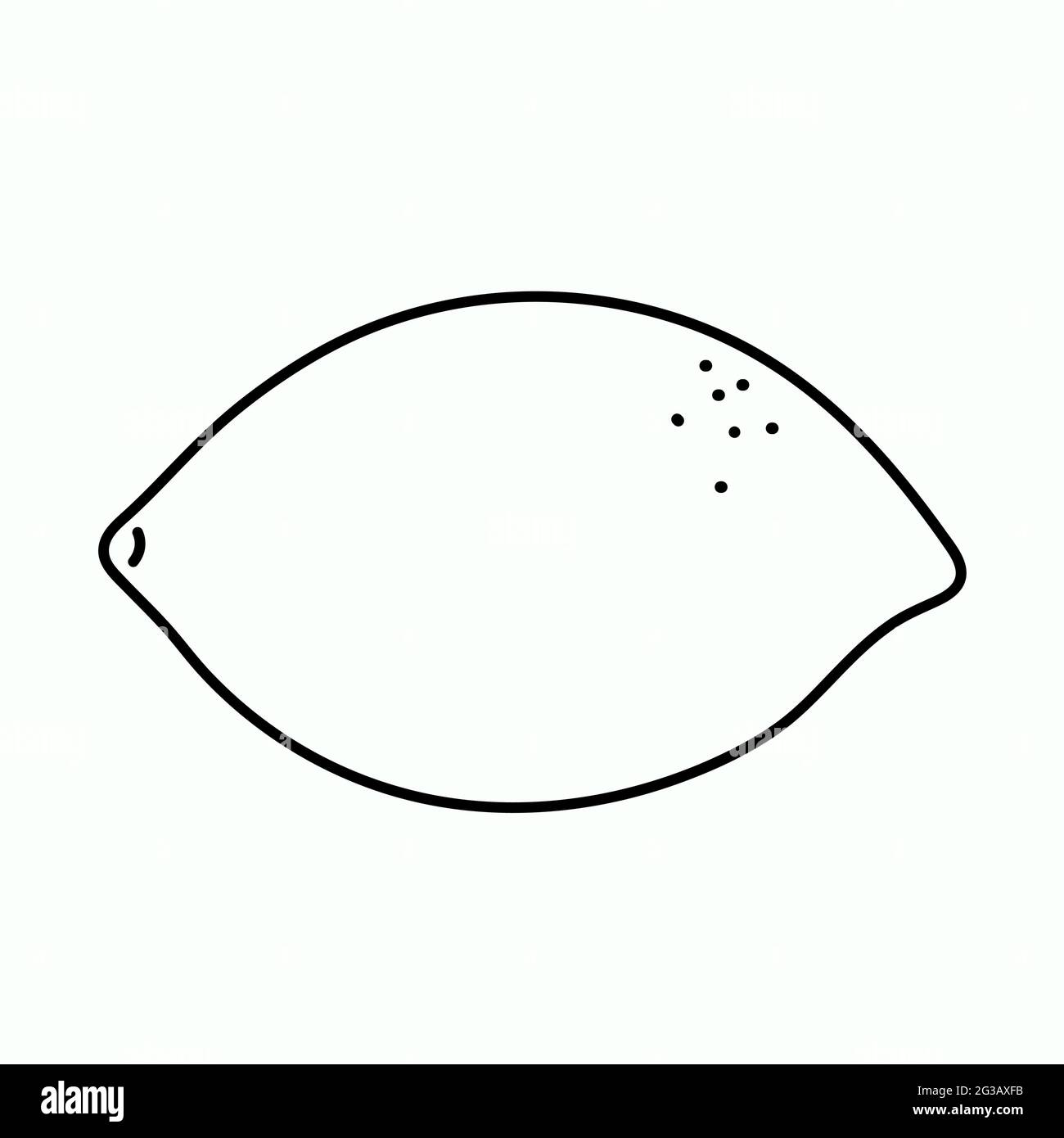 Il limone è intero. Illustrazione vettoriale in stile doodle. Illustrazione Vettoriale