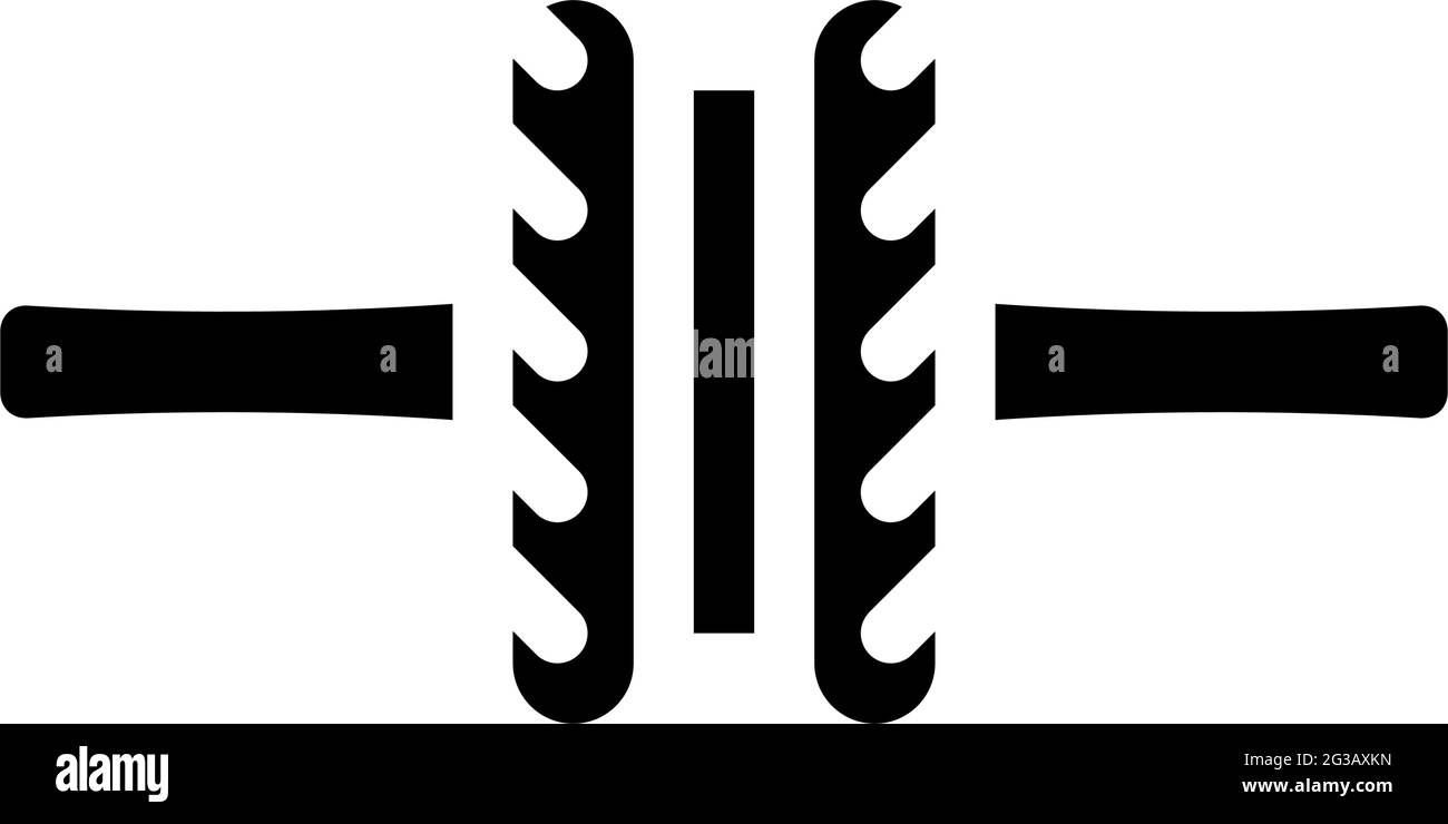 illustrazione vettoriale dell'icona del glifo dell'attrezzatura da palestra con rullo di pressione Illustrazione Vettoriale