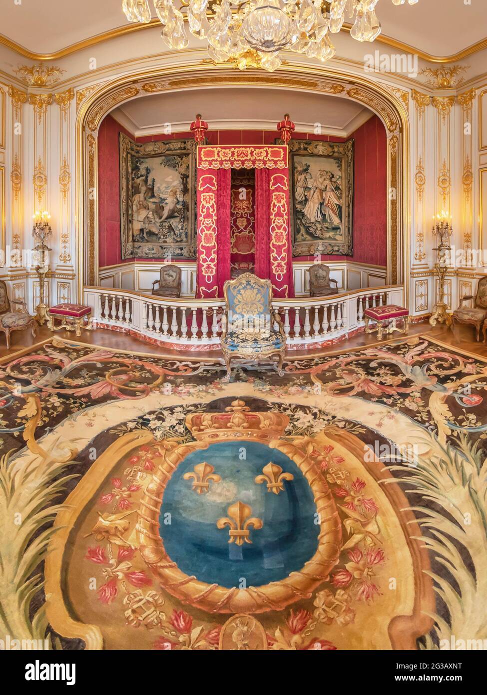 FRANCIA - VALLE DELLA LOIRA - LOIR ET CHER (41) - CASTELLO DI CHAMBORD - PARADE APPARTAMENTO : SALA DELLA SFILATA. CREATO SU RICHIESTA DI LUIGI XIV NEL 1680, QUESTO APA Foto Stock