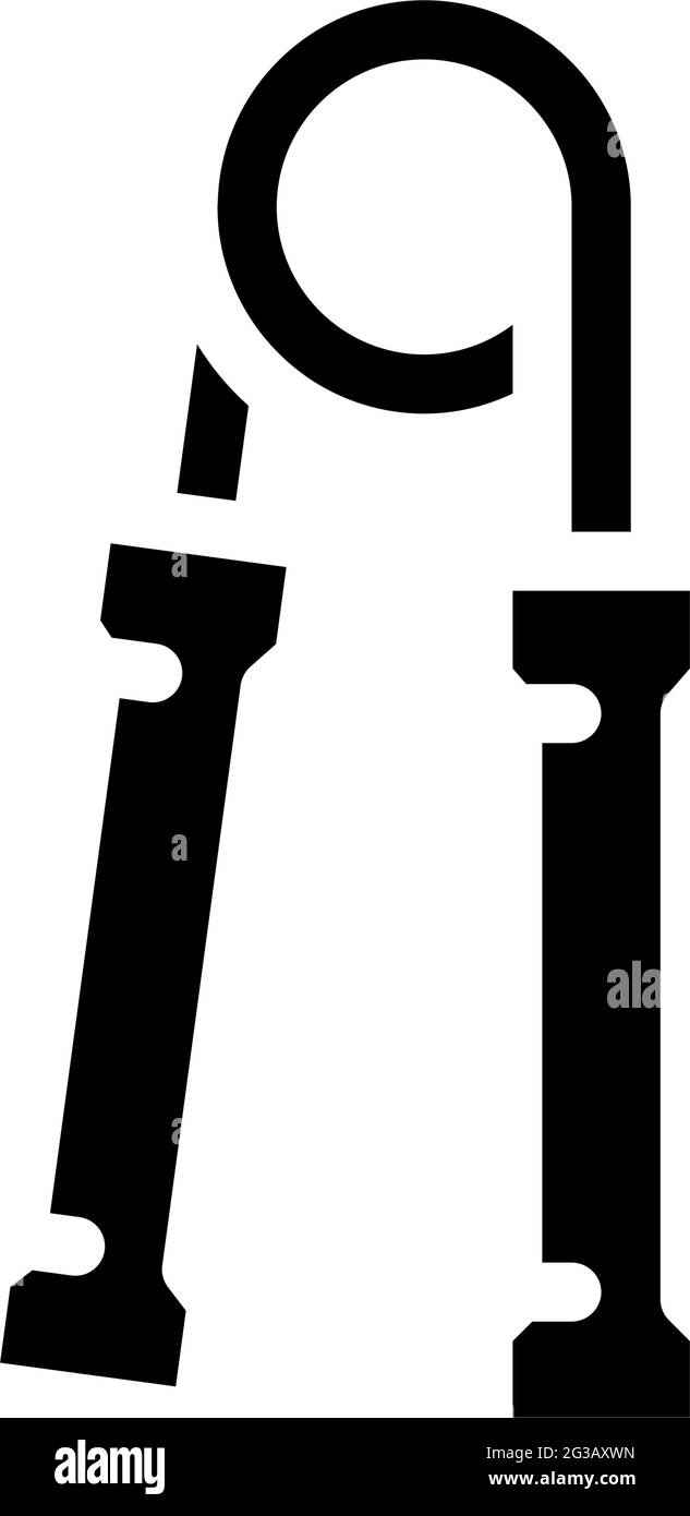 falegname espansore palestra attrezzatura glifo icona illustrazione vettoriale Illustrazione Vettoriale