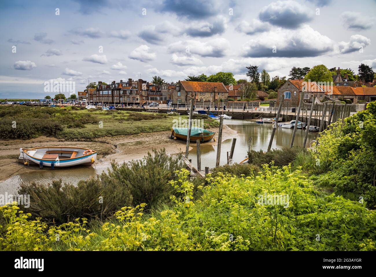 Vista di Blakeney, Norfolk, Inghilterra Foto Stock