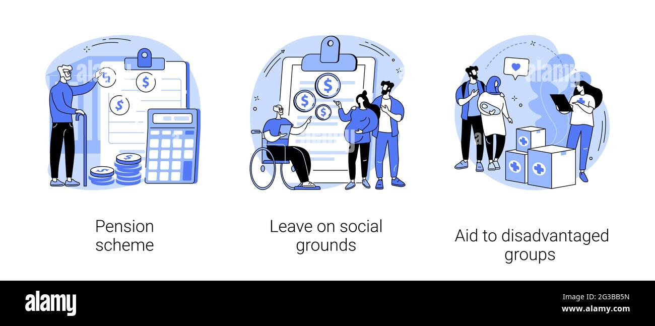 Illustrazioni vettoriali astratte di concetto di assistenza sociale. Illustrazione Vettoriale