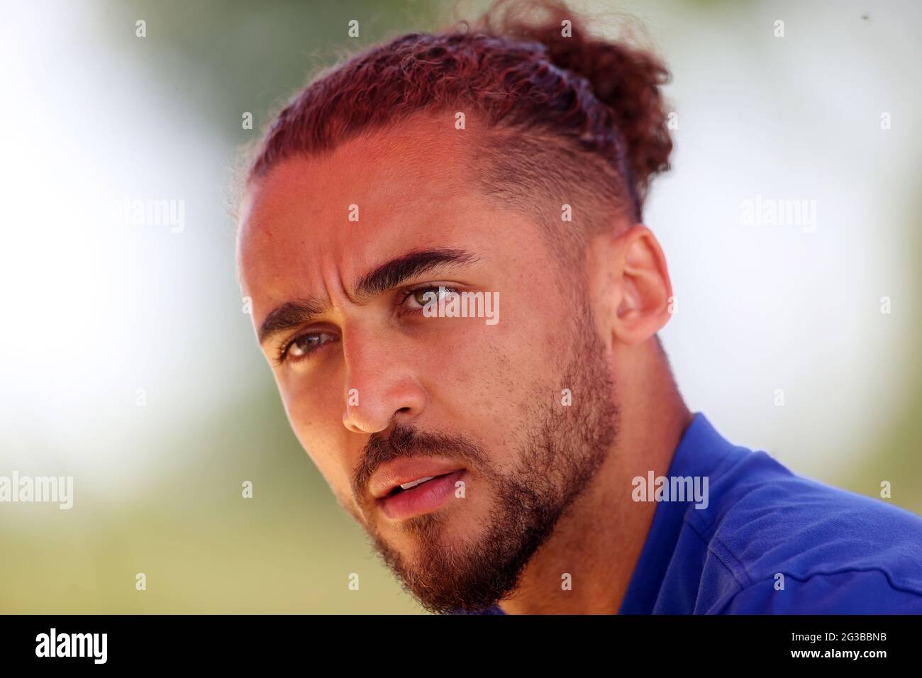 Dominic Calvert-Lewin in Inghilterra durante la conferenza stampa al St George's Park, Burton Upon Trent. Data immagine: Martedì 15 giugno 2021. Foto Stock