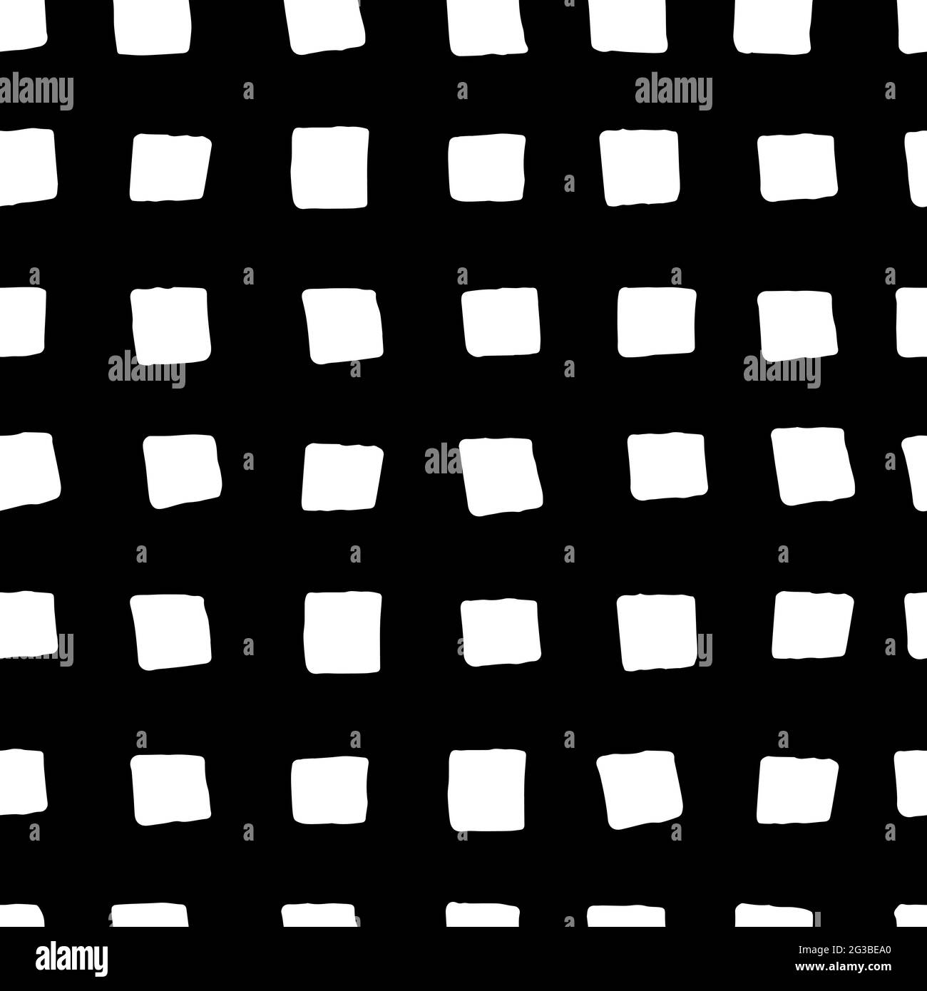 Modello geometrico astratto vettoriale senza giunture. Strisce di marcatura nere disegnate a mano isolate su sfondo bianco. Illustrazione del materiale vettoriale a scacchi per parete Illustrazione Vettoriale