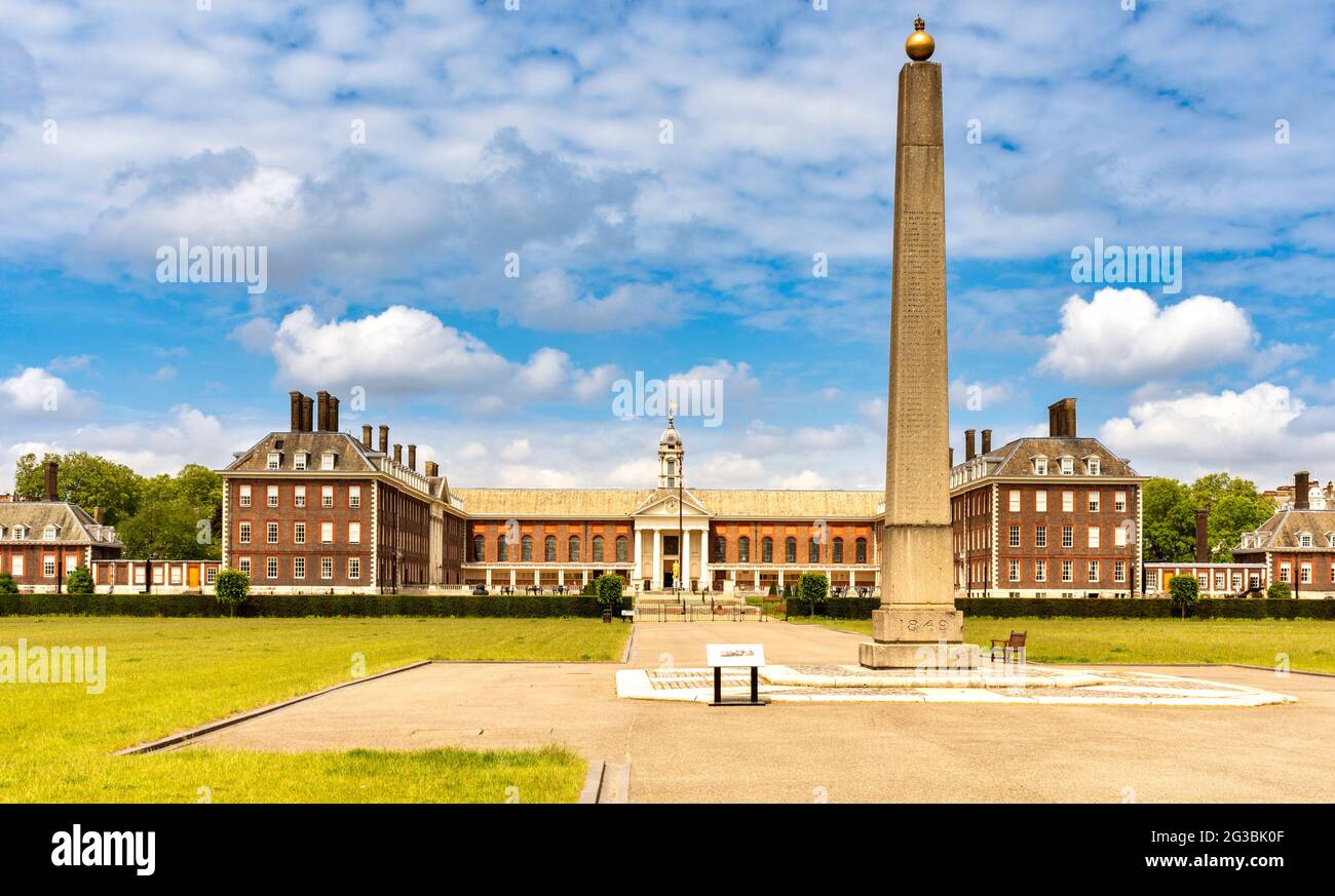 LONDON CHELSEA ROYAL HOSPITAL CHELSEA E IL MONUMENTO CHILIANWALLA Foto Stock