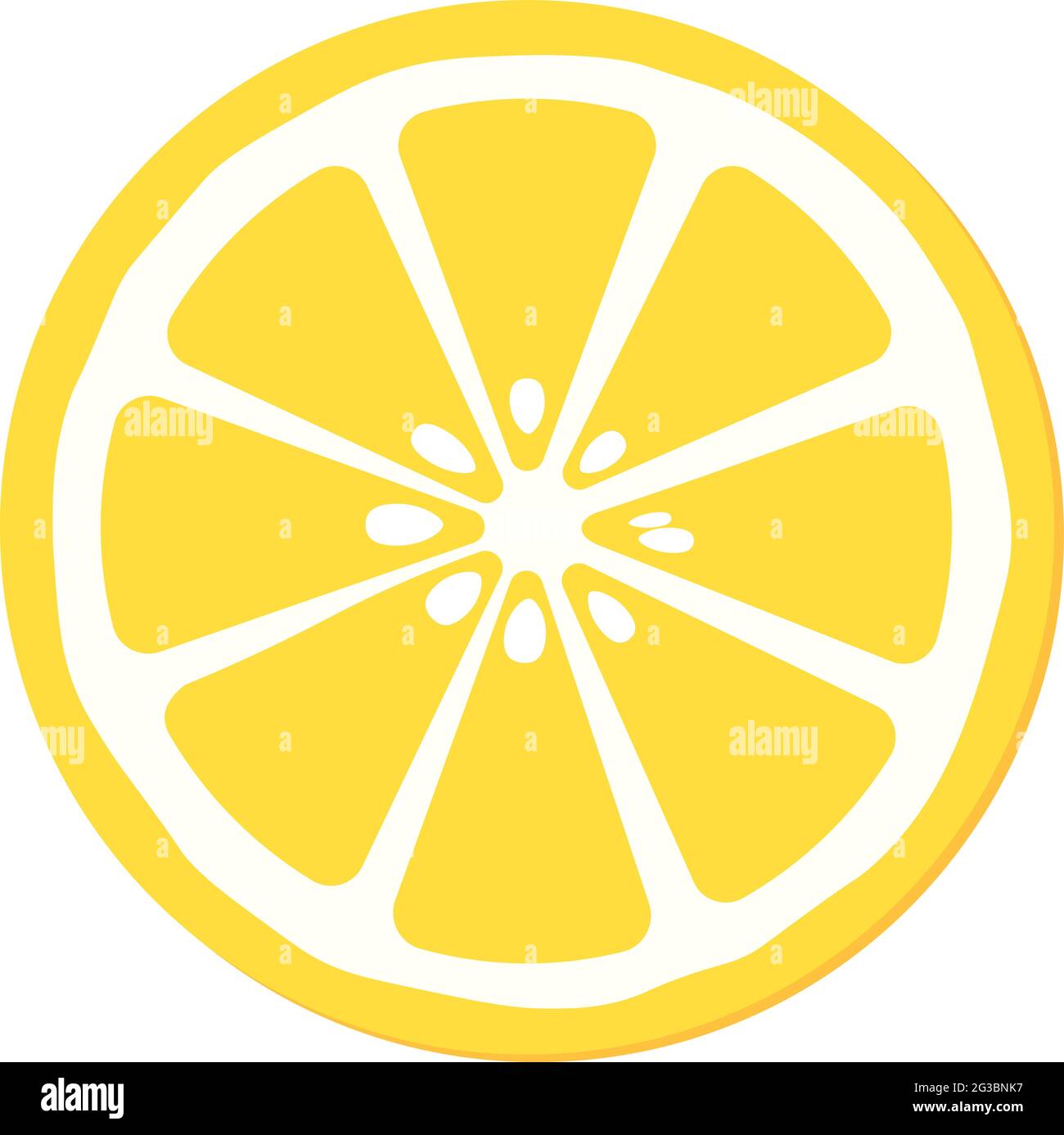 semplice fetta gialla e bianca di illustrazione vettoriale del limone Illustrazione Vettoriale