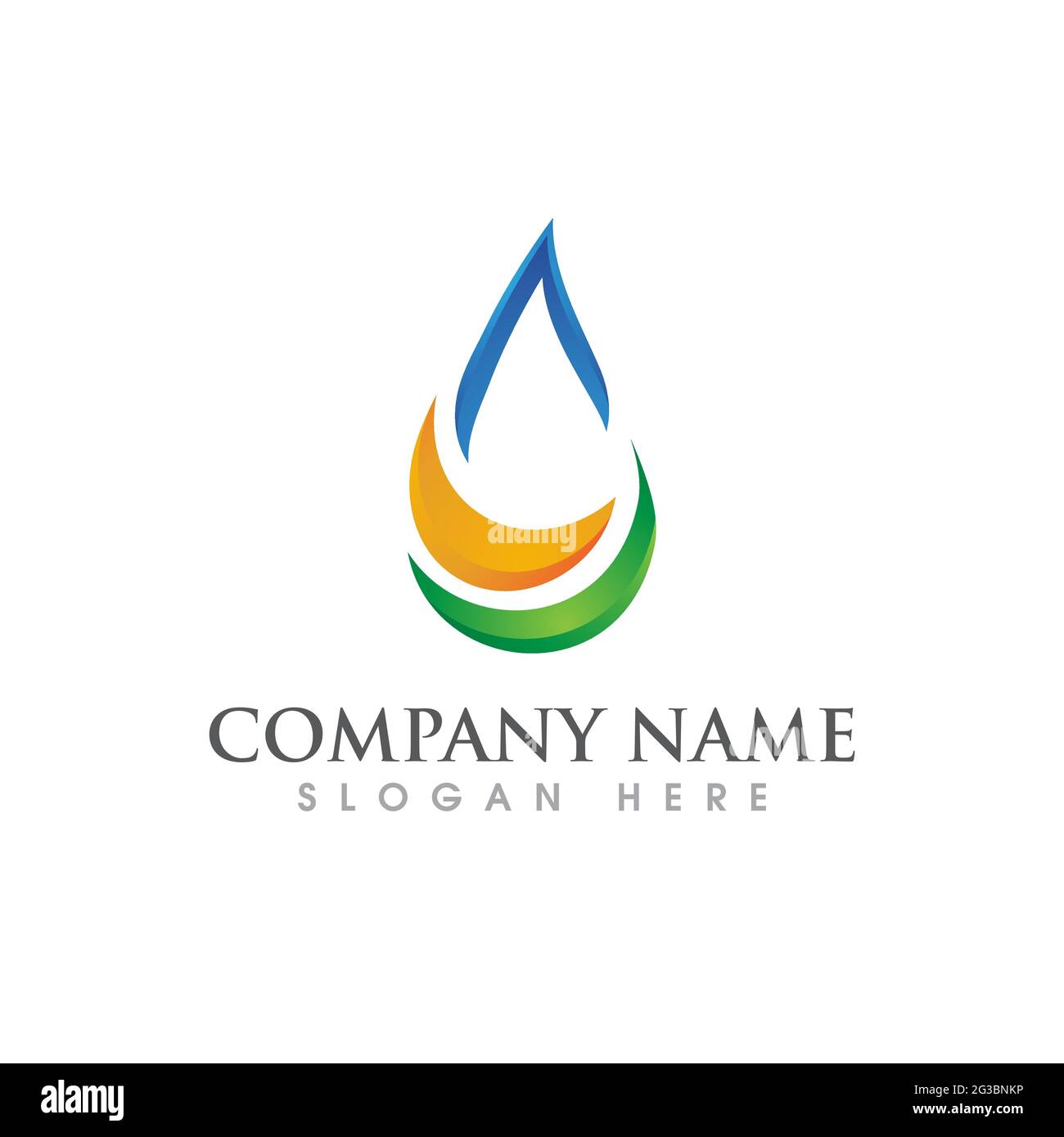 Goccia d'acqua modello Logo illustrazione vettoriale design Illustrazione Vettoriale