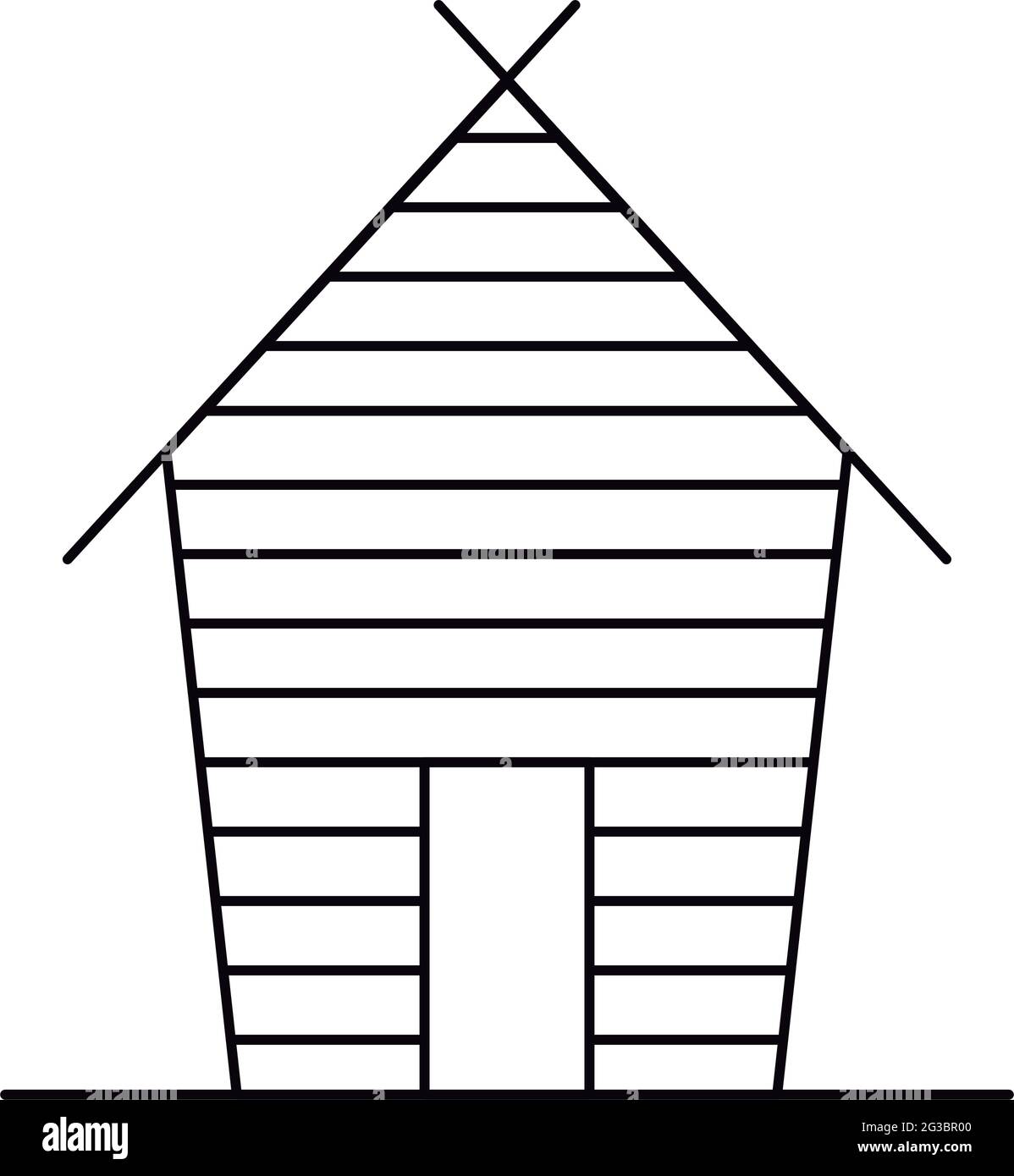 facciata cabina in legno Illustrazione Vettoriale