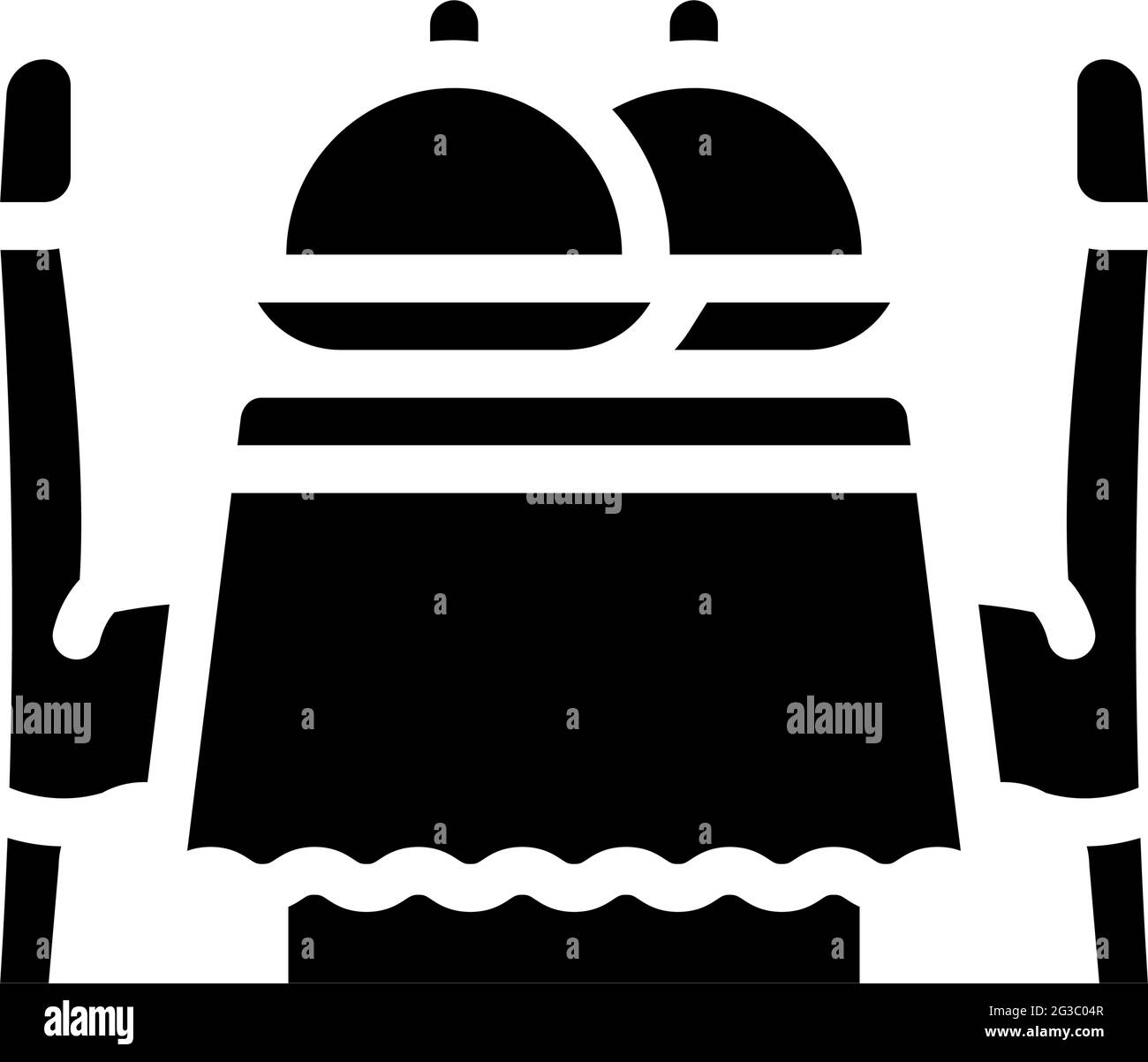 tabella per gli ospiti del giorno di nozze glyph icona illustrazione vettoriale Illustrazione Vettoriale