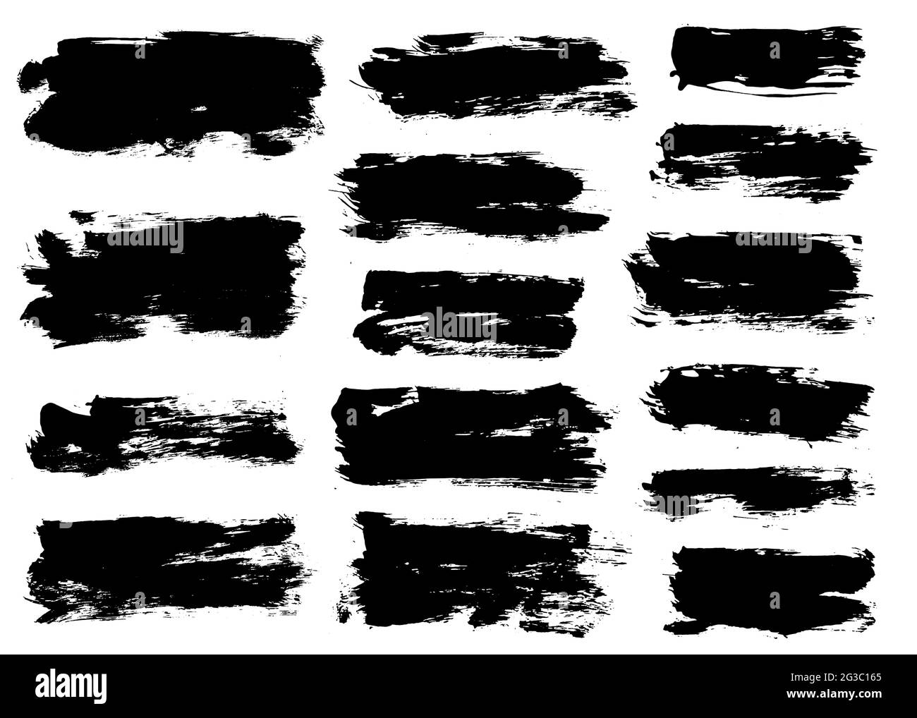 Pacchetto corsa pennello. Set di pennelli vettoriali testurizzati Illustrazione Vettoriale