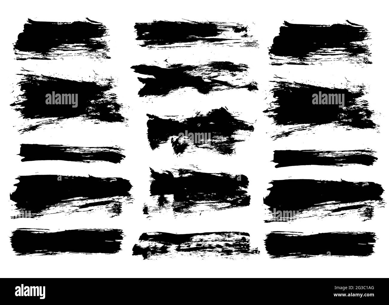 Pacchetto corsa pennello. Set di pennelli vettoriali testurizzati Illustrazione Vettoriale