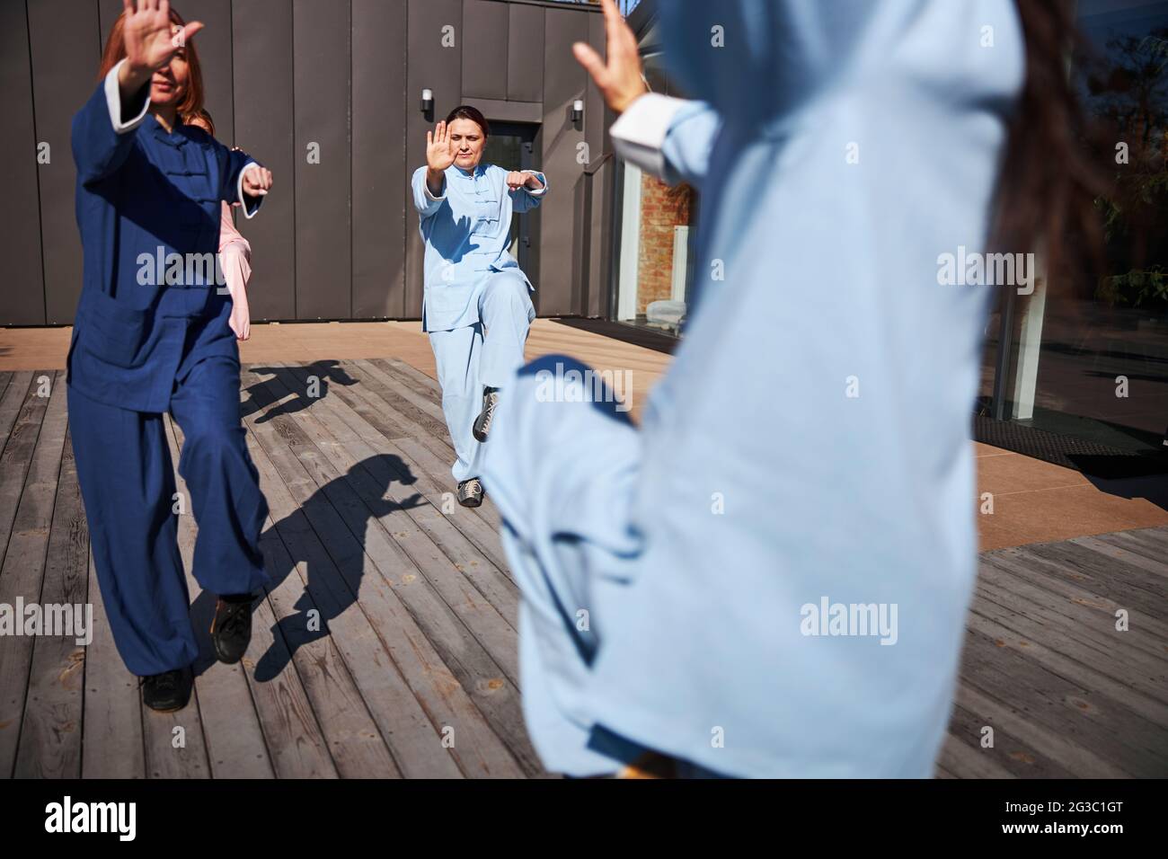 Diventare più fiduciosi mentre si allenano per le arti marziali Foto Stock