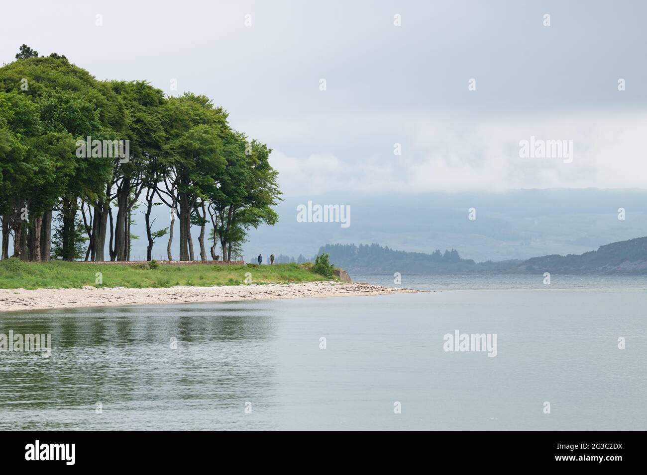Argyll's Secret Coast - escursionisti vicino a Otter Ferry, Cowal Peninsula sulle rive di Loch Fyne, Argyll e Bute, Scozia, Regno Unito Foto Stock