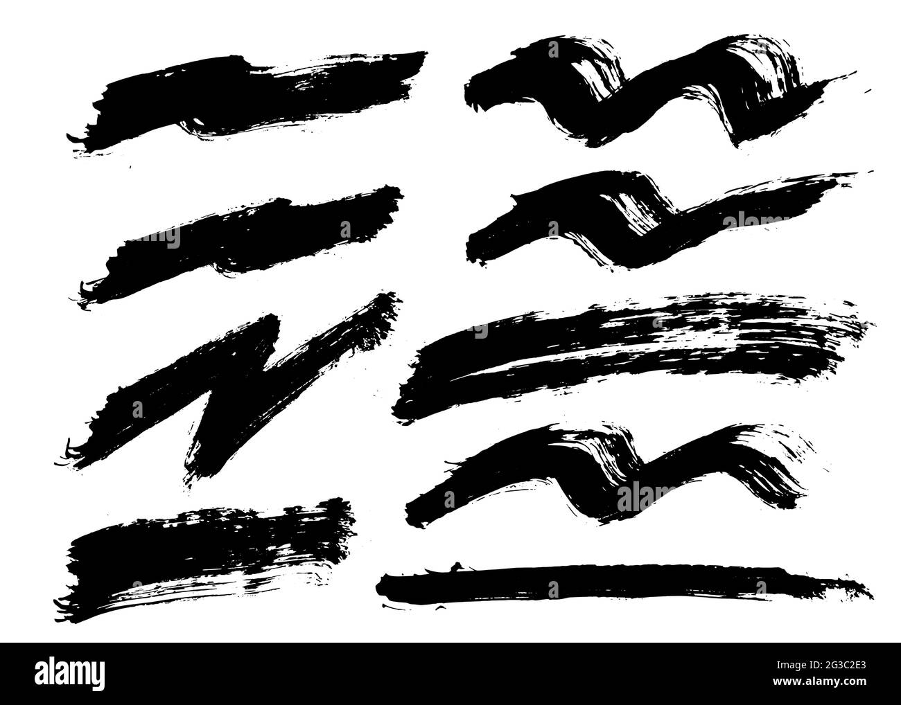 Pacchetto corsa pennello. Set di pennelli vettoriali testurizzati Illustrazione Vettoriale