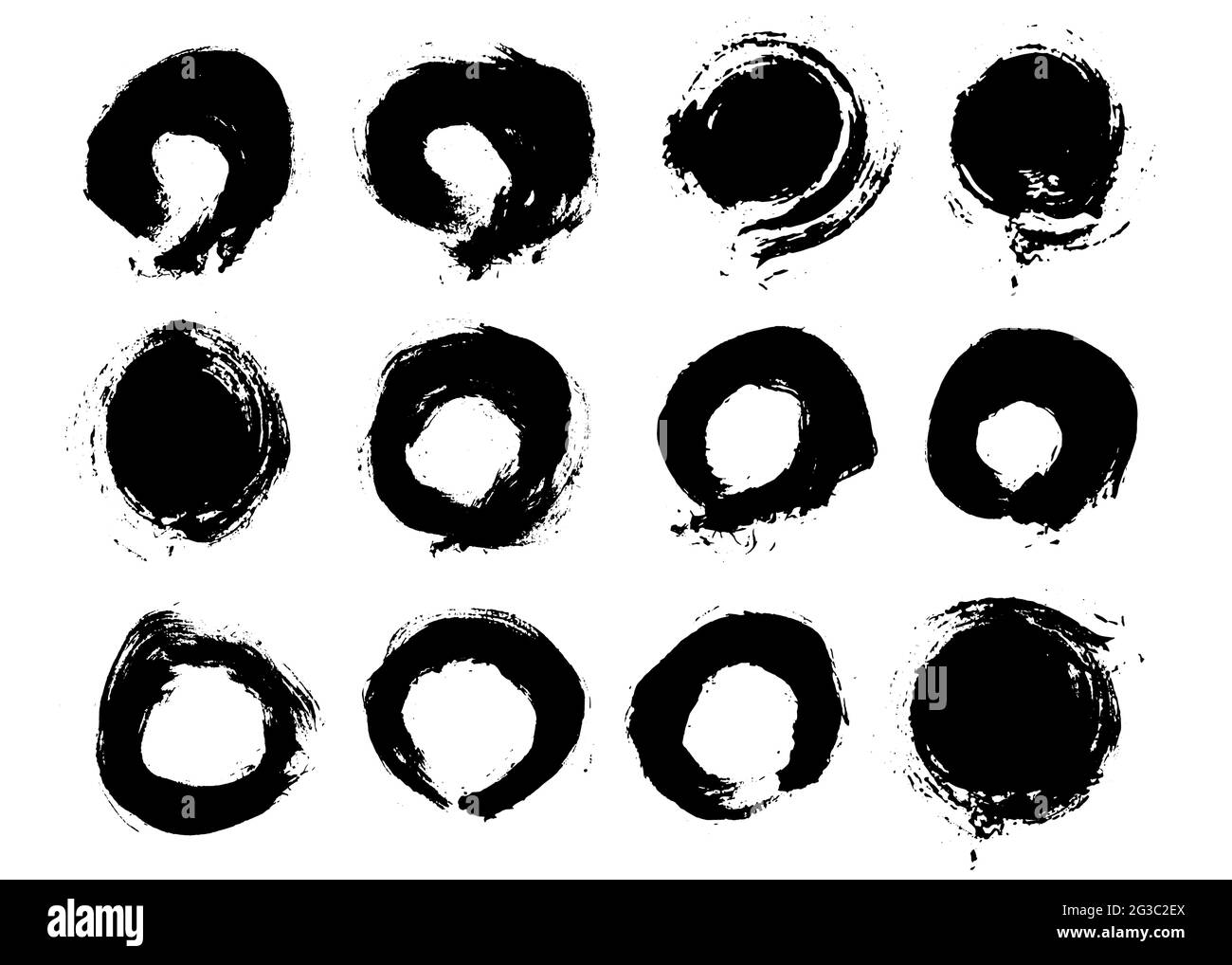Pacchetto corsa pennello. Set di pennelli vettoriali testurizzati Illustrazione Vettoriale