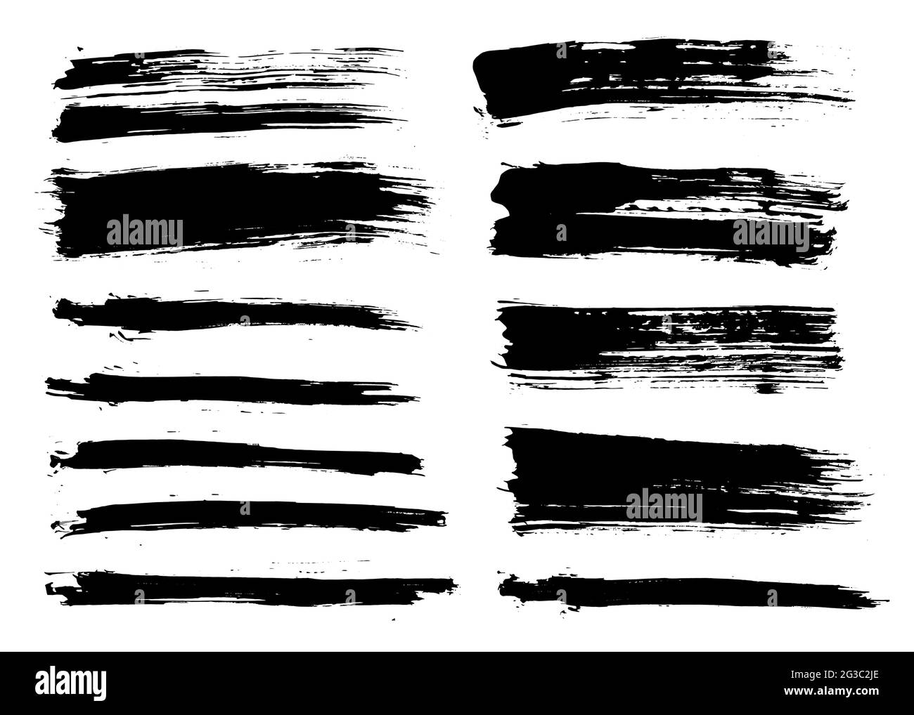 Pacchetto corsa pennello. Set di pennelli vettoriali testurizzati Illustrazione Vettoriale