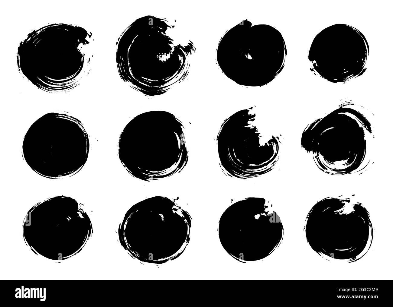 Pacchetto corsa pennello. Set di pennelli vettoriali testurizzati Illustrazione Vettoriale
