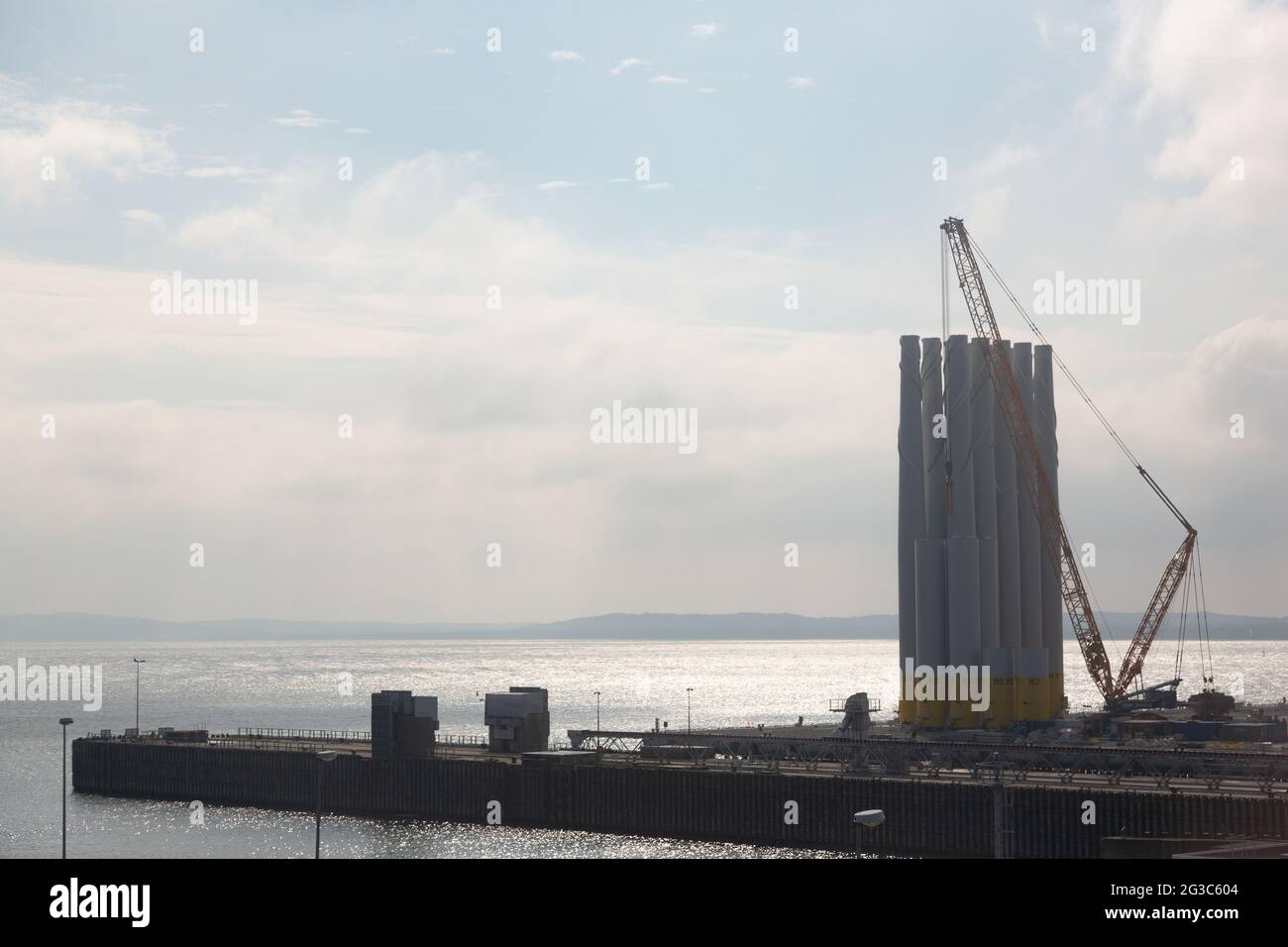 Vista sul porto di Mukran Foto Stock