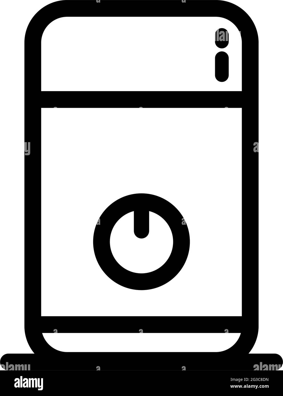 Macinacaffè elettrico. Icona contorno vettore. Isolato su bianco. Illustrazione Vettoriale
