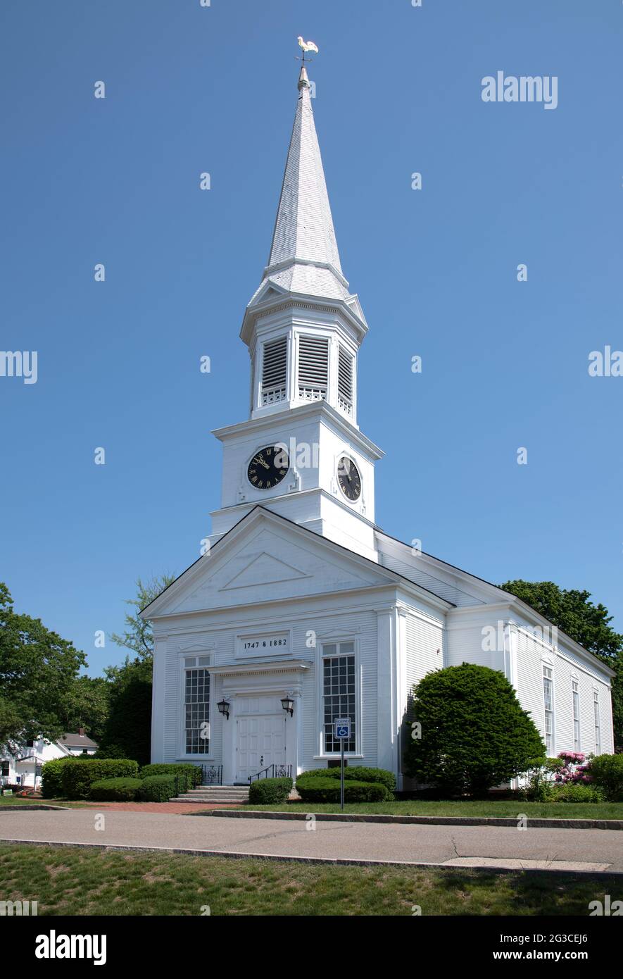 Prima chiesa parrocchiale (Congregational), York, Maine, USA, 1636 - chiesa attuale 1882 Foto Stock