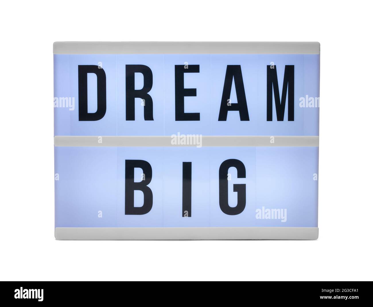 Dream Big Sign Cut out su White. Foto Stock