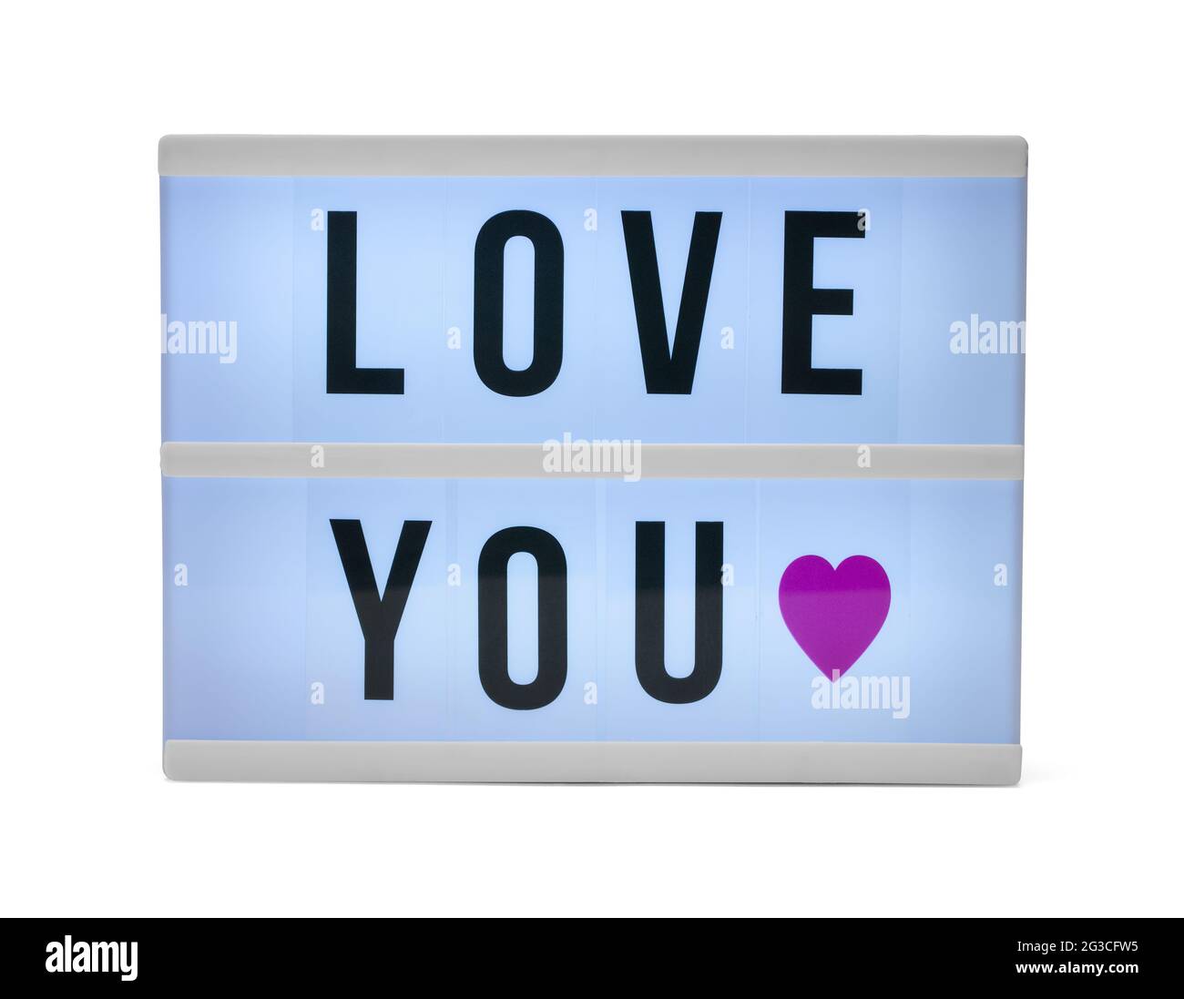Love You Sign Cut out on White. Foto Stock