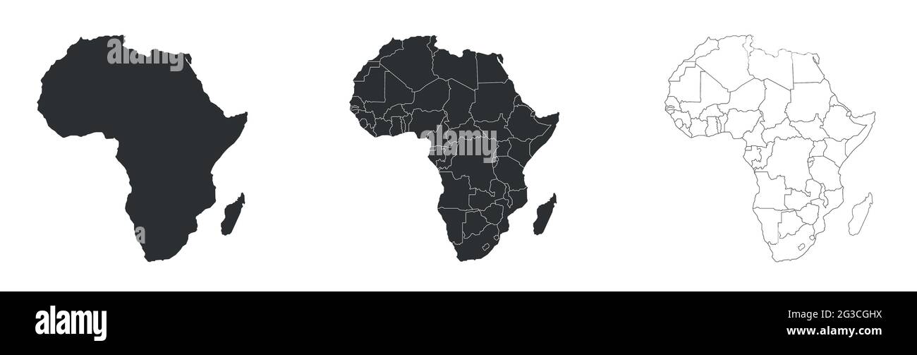 Cartina dell'Africa con gli stati federali. Gary e mappa bianca Illustrazione Vettoriale