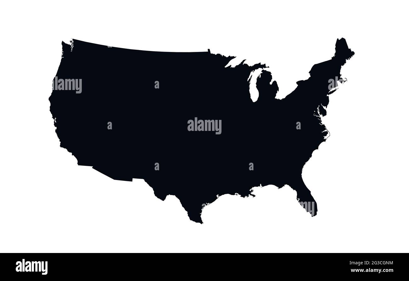 USA Mappa con stati federali. Illustrazione vettoriale. Mappa degli Stati Uniti d'America. Illustrazione Vettoriale