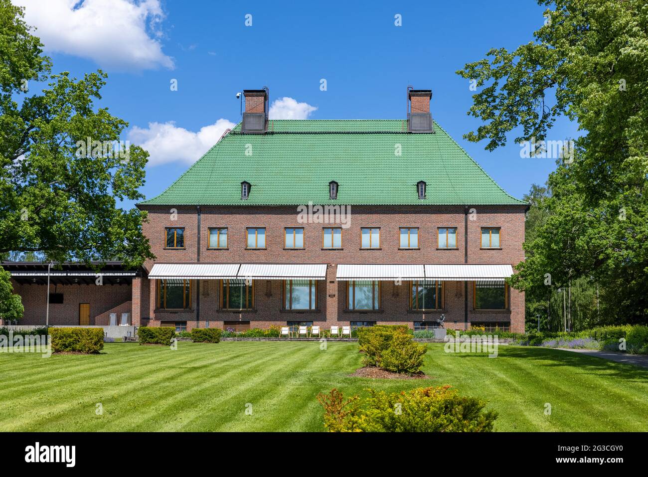 Proprietario del mulino, Gösta Serlachius, museo d'arte gestito dalla fondazione a Mänttä-Vilppula, Finlandia Foto Stock