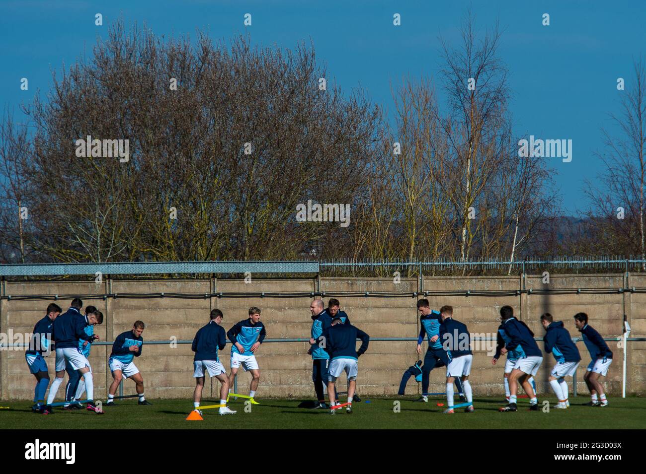 Flint, Galles. 06 marzo 2021. JD Cymru Premier Match tra Flint Town United e Penybont. Foto Stock Flint, Galles. 06 marzo 2021. JD Cymru Premier Match tra Flint Town United e Penybont. Foto Stock