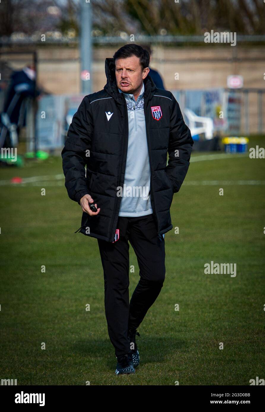 Flint, Galles. 06 marzo 2021. JD Cymru Premier Match tra Flint Town United e Penybont. Foto Stock Flint, Galles. 06 marzo 2021. JD Cymru Premier Match tra Flint Town United e Penybont. Foto Stock