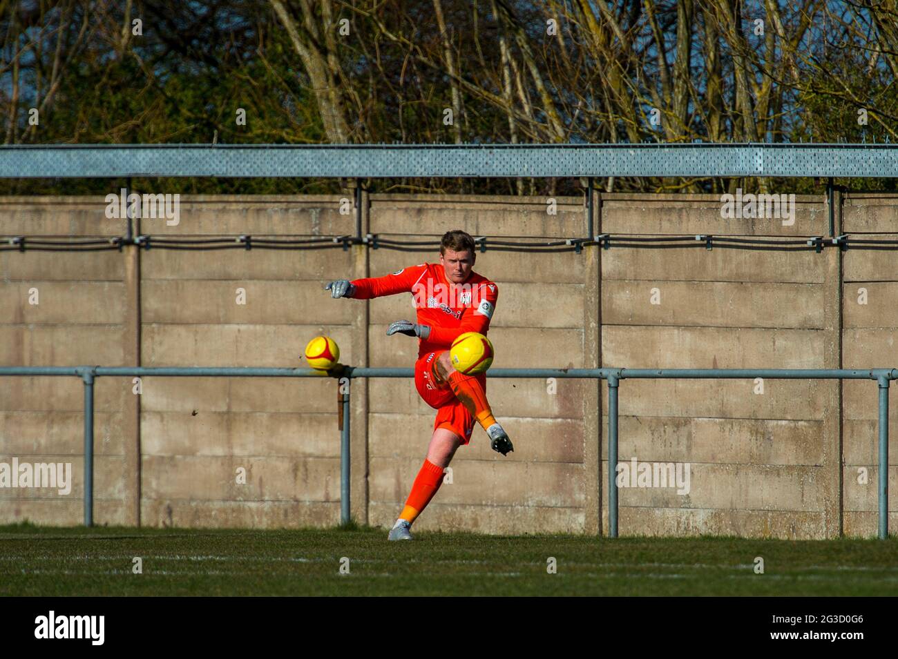 Flint, Galles. 06 marzo 2021. JD Cymru Premier Match tra Flint Town United e Penybont. Foto Stock Flint, Galles. 06 marzo 2021. JD Cymru Premier Match tra Flint Town United e Penybont. Foto Stock