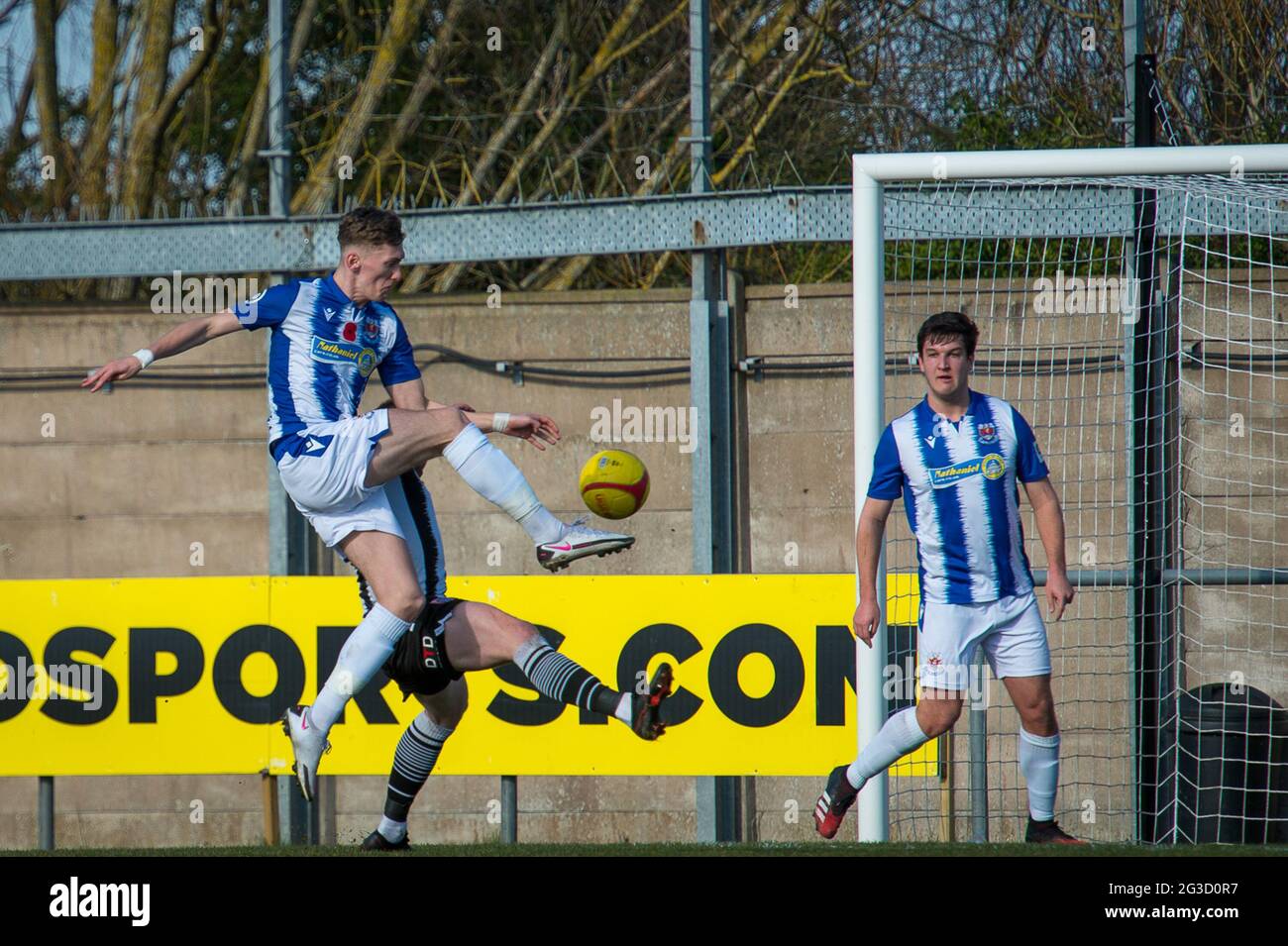 Flint, Galles. 06 marzo 2021. JD Cymru Premier Match tra Flint Town United e Penybont. Foto Stock Flint, Galles. 06 marzo 2021. JD Cymru Premier Match tra Flint Town United e Penybont. Foto Stock