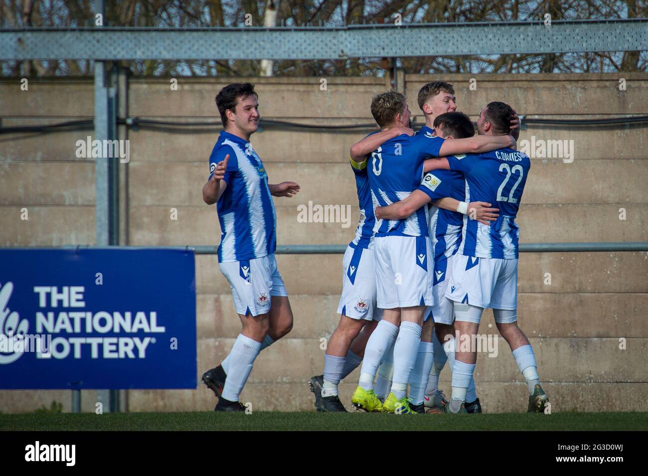Flint, Galles. 06 marzo 2021. JD Cymru Premier Match tra Flint Town United e Penybont. Foto Stock Flint, Galles. 06 marzo 2021. JD Cymru Premier Match tra Flint Town United e Penybont. Foto Stock