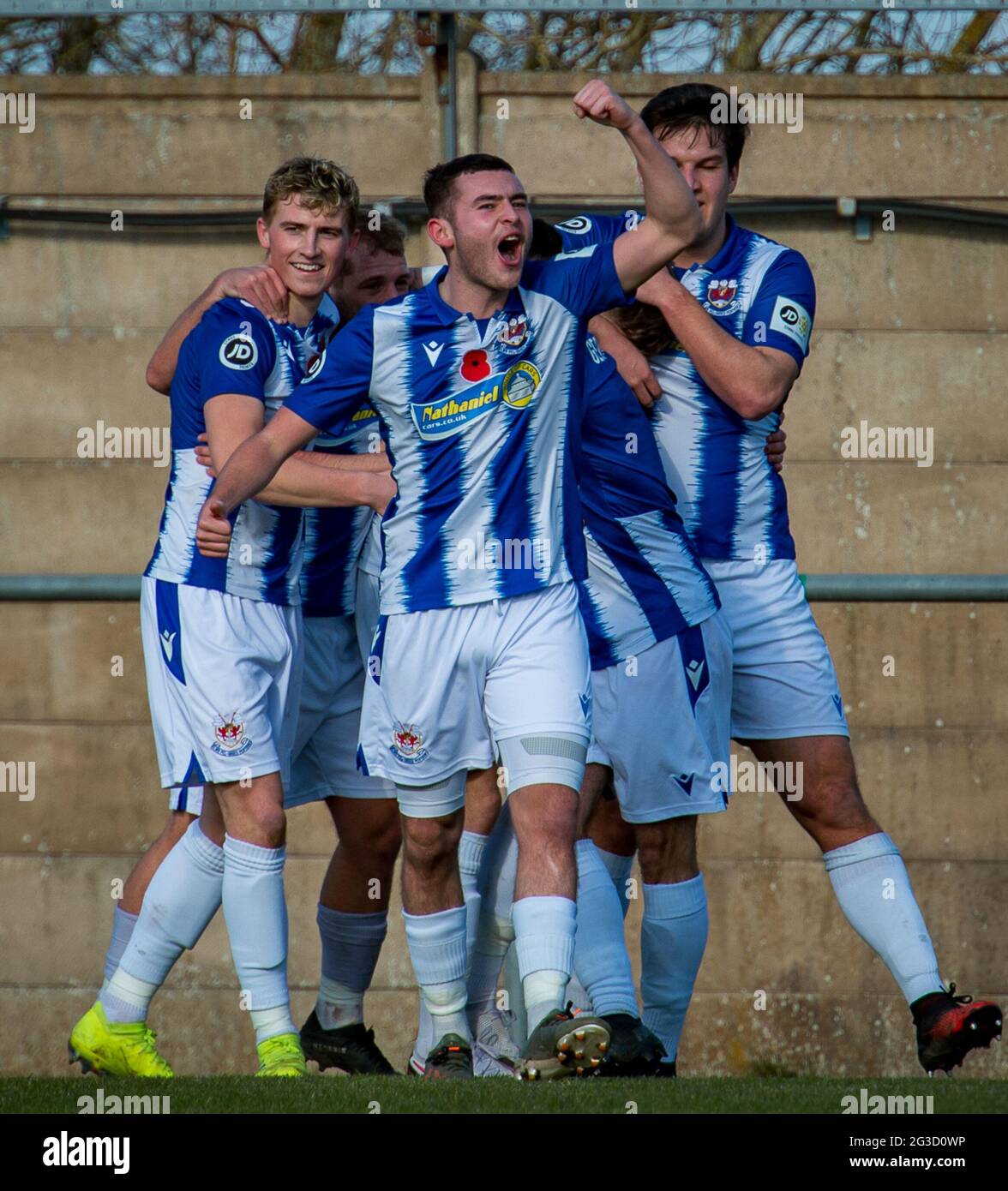 Flint, Galles. 06 marzo 2021. JD Cymru Premier Match tra Flint Town United e Penybont. Foto Stock Flint, Galles. 06 marzo 2021. JD Cymru Premier Match tra Flint Town United e Penybont. Foto Stock