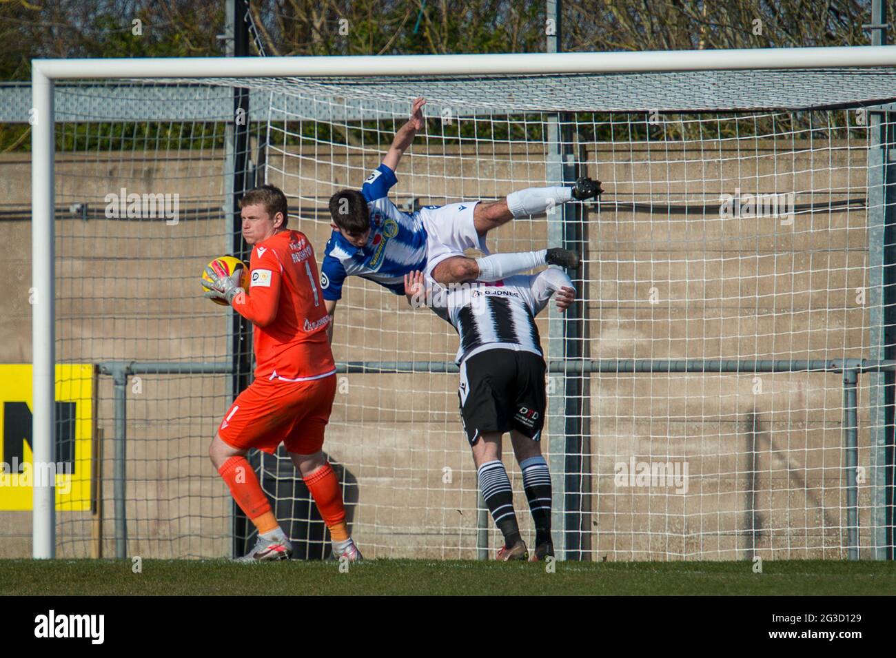 Flint, Galles. 06 marzo 2021. JD Cymru Premier Match tra Flint Town United e Penybont. Foto Stock Flint, Galles. 06 marzo 2021. JD Cymru Premier Match tra Flint Town United e Penybont. Foto Stock