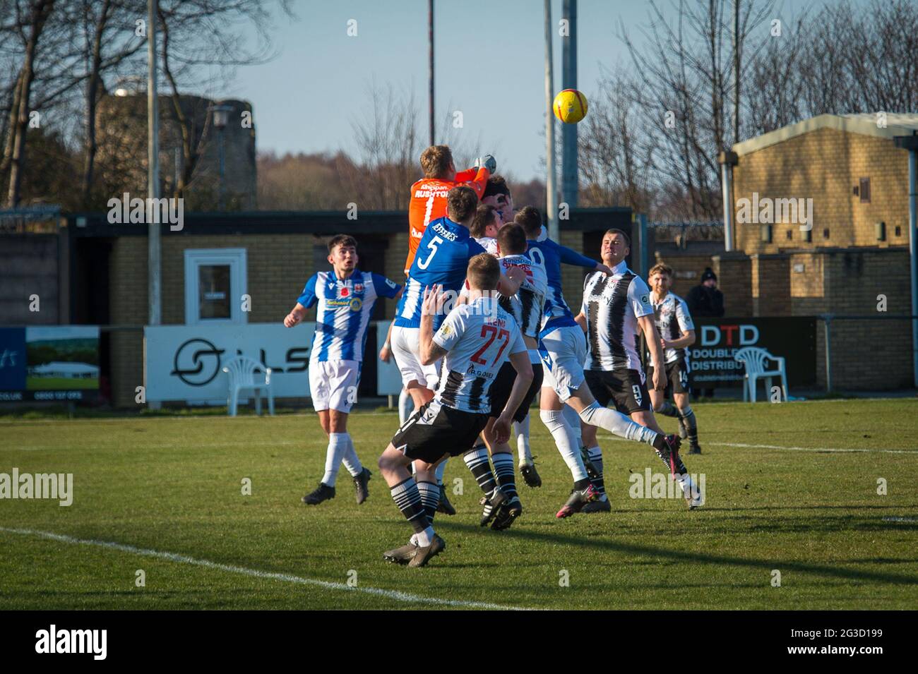 Flint, Galles. 06 marzo 2021. JD Cymru Premier Match tra Flint Town United e Penybont. Foto Stock Flint, Galles. 06 marzo 2021. JD Cymru Premier Match tra Flint Town United e Penybont. Foto Stock