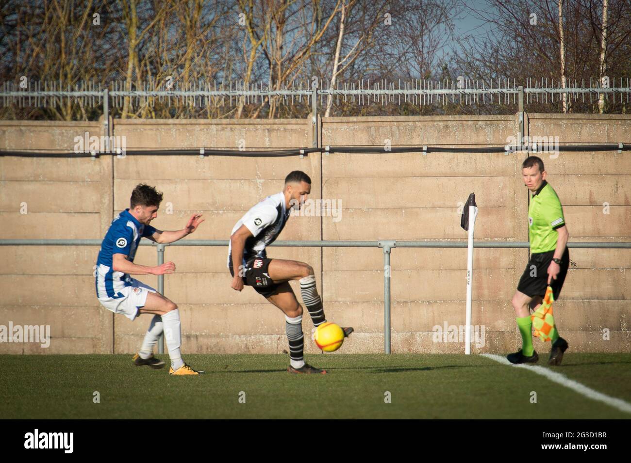 Flint, Galles. 06 marzo 2021. JD Cymru Premier Match tra Flint Town United e Penybont. Foto Stock Flint, Galles. 06 marzo 2021. JD Cymru Premier Match tra Flint Town United e Penybont. Foto Stock