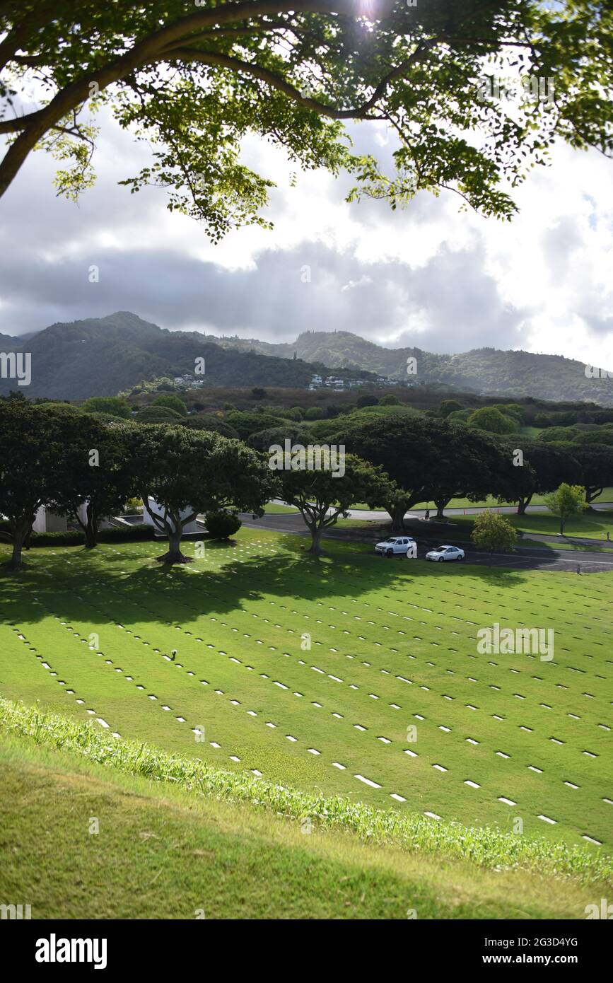 Oahu, Ciao. STATI UNITI 6/5/2021. National Memorial Cemetery of the Pacific. Luogo di riposo per 61,000. 53,000 dalla prima guerra mondiale e dalla seconda guerra mondiale, dalla Corea e dal Vietnam. Foto Stock