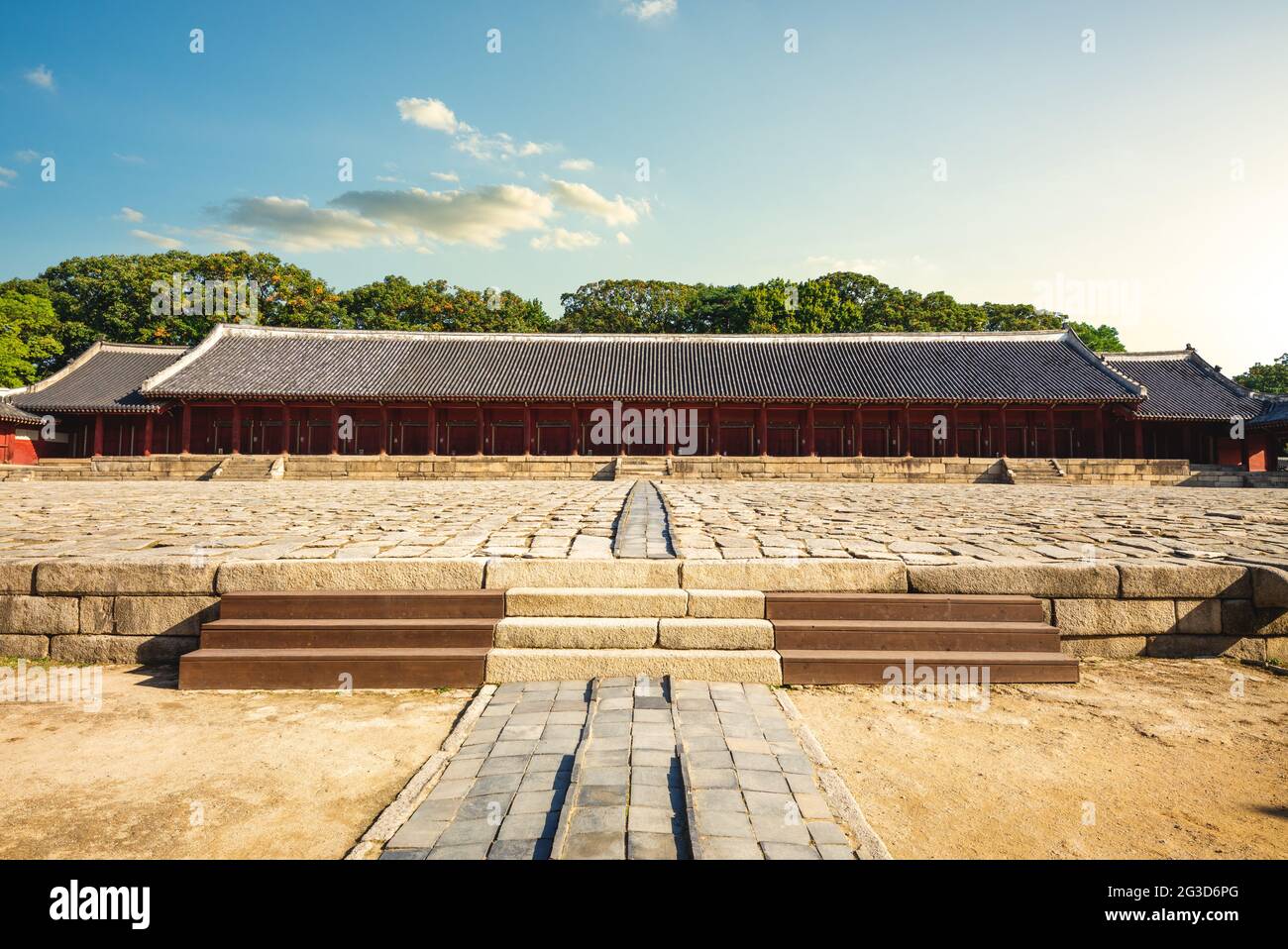 Jongmyo, un santuario confuciano a seoul, corea del Sud. Sito patrimonio dell'umanità dell'UNESCO Foto Stock