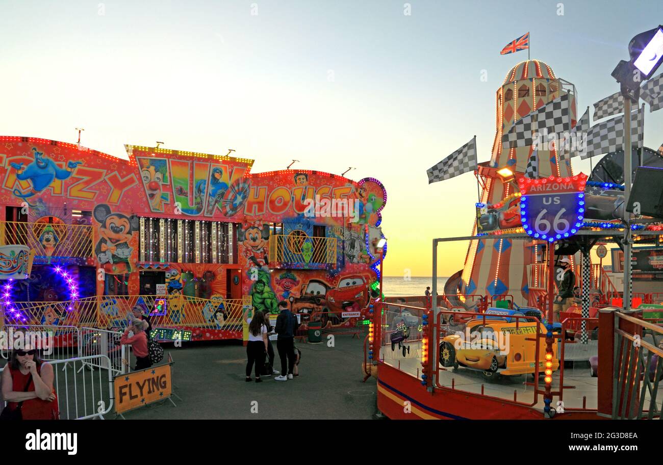 Fiera di Hunstanton, zona fieristica, fiera, divertimenti, Pleasure Beach, Norfolk, Inghilterra, Regno Unito Foto Stock